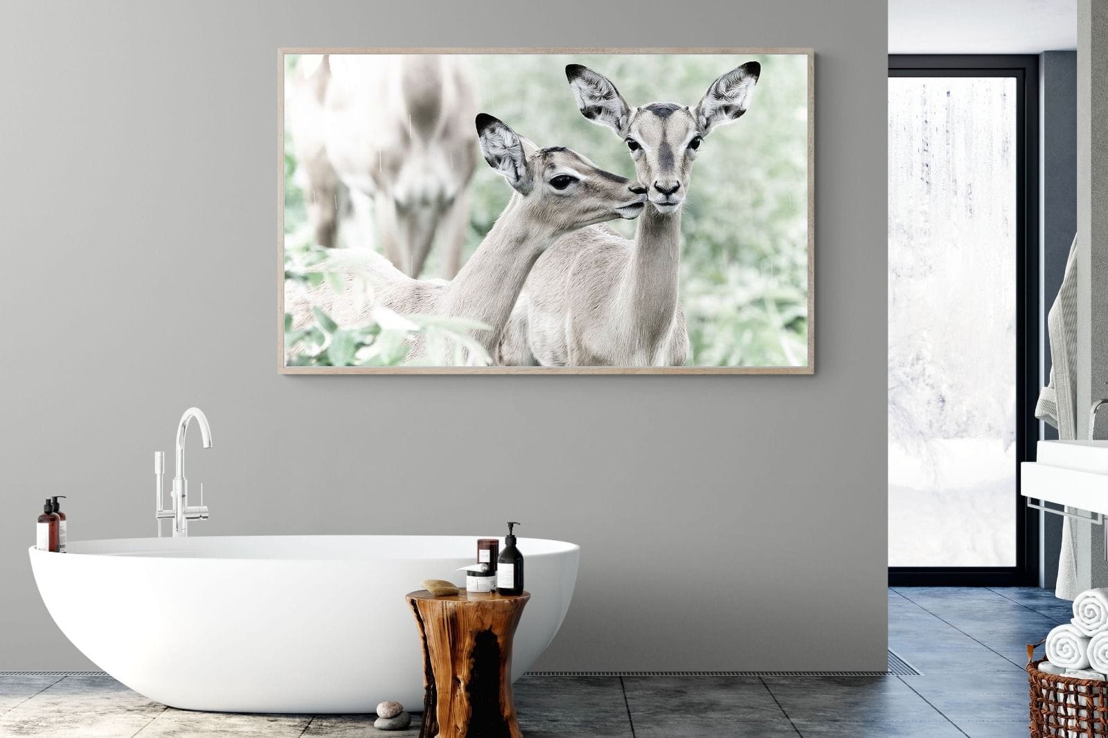 Impala Kisses-Wall_Art-180 x 110cm-Mounted Canvas-Wood-Pixalot