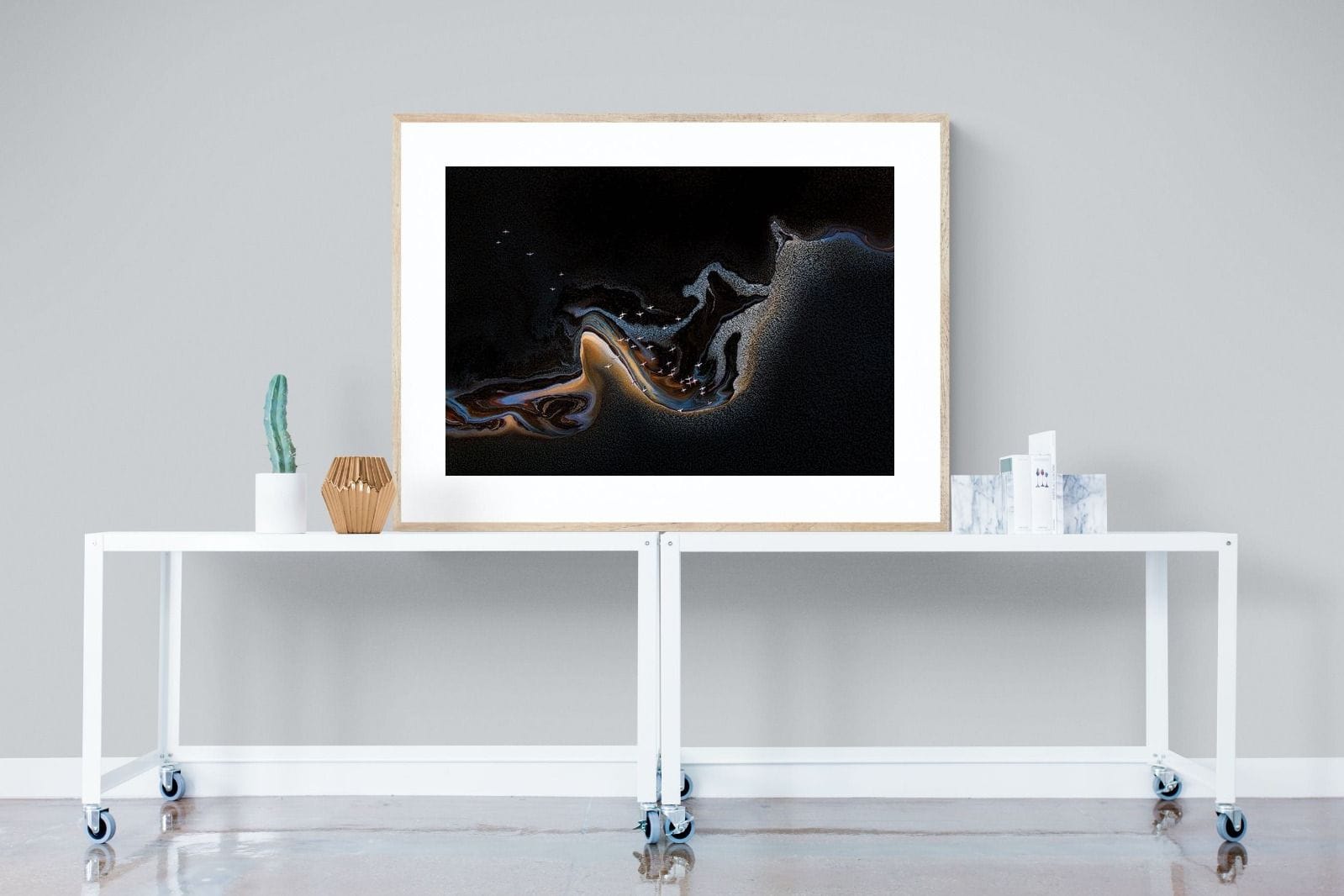Inky Earth-Wall_Art-120 x 90cm-Framed Print-Wood-Pixalot