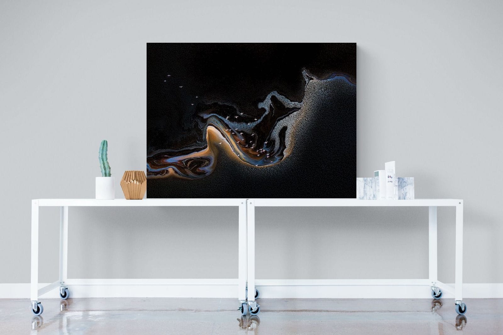Inky Earth-Wall_Art-120 x 90cm-Mounted Canvas-No Frame-Pixalot