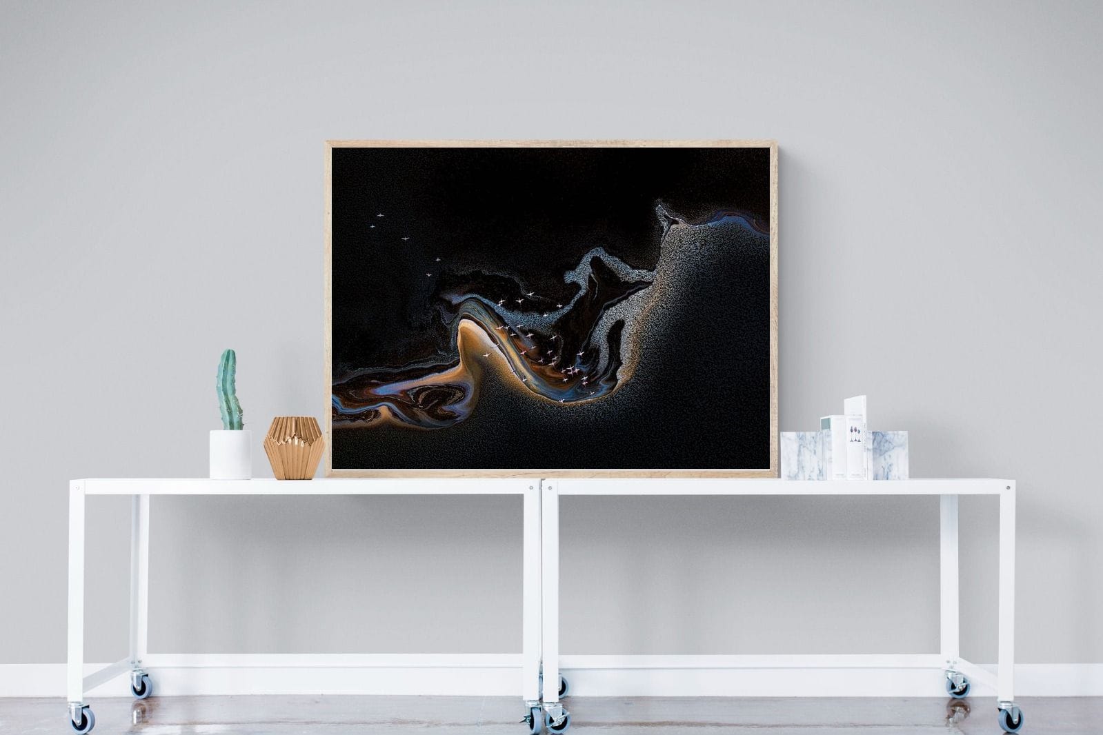 Inky Earth-Wall_Art-120 x 90cm-Mounted Canvas-Wood-Pixalot