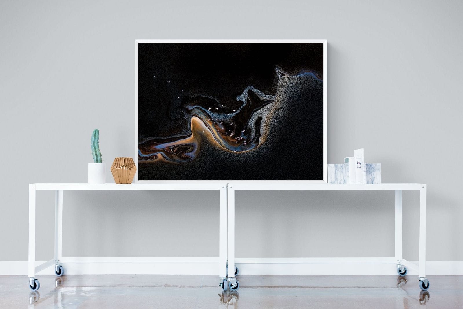 Inky Earth-Wall_Art-120 x 90cm-Mounted Canvas-White-Pixalot