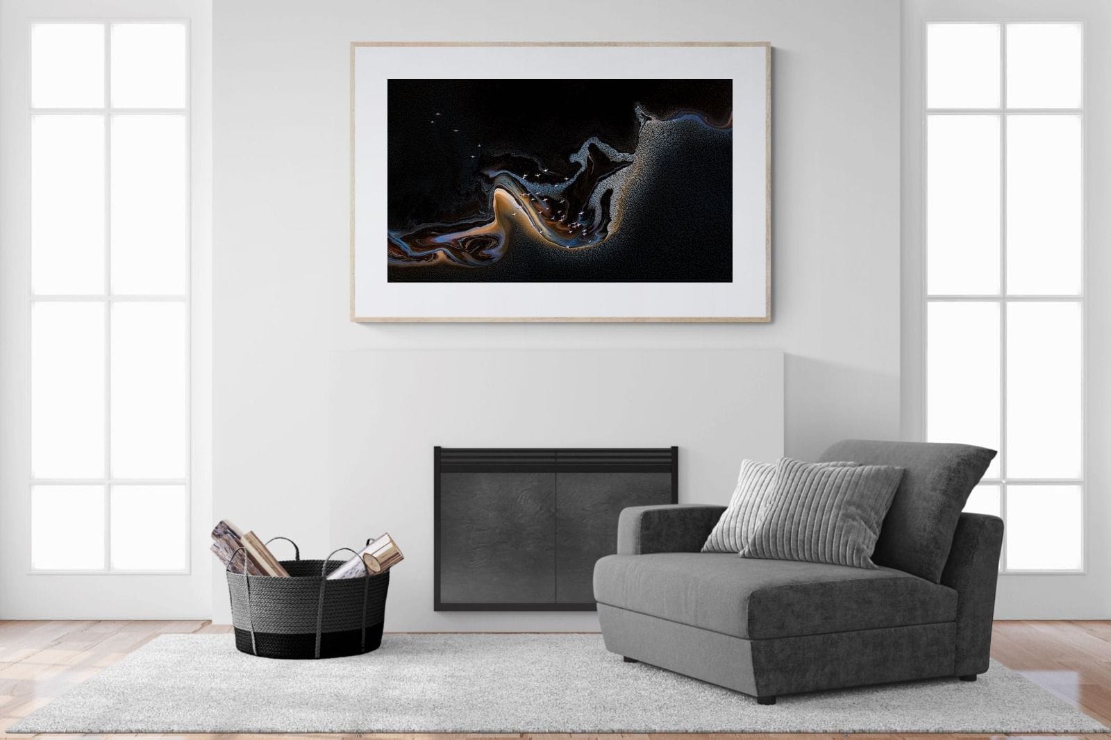 Inky Earth-Wall_Art-150 x 100cm-Framed Print-Wood-Pixalot