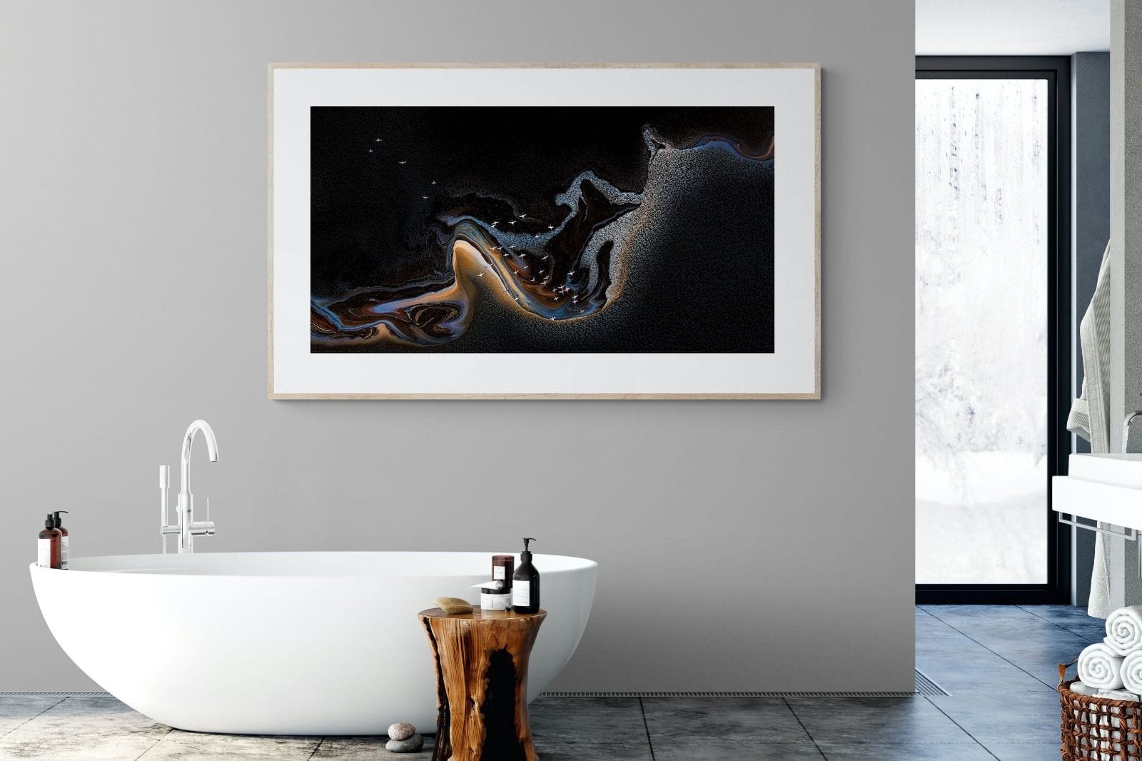 Inky Earth-Wall_Art-180 x 110cm-Framed Print-Wood-Pixalot