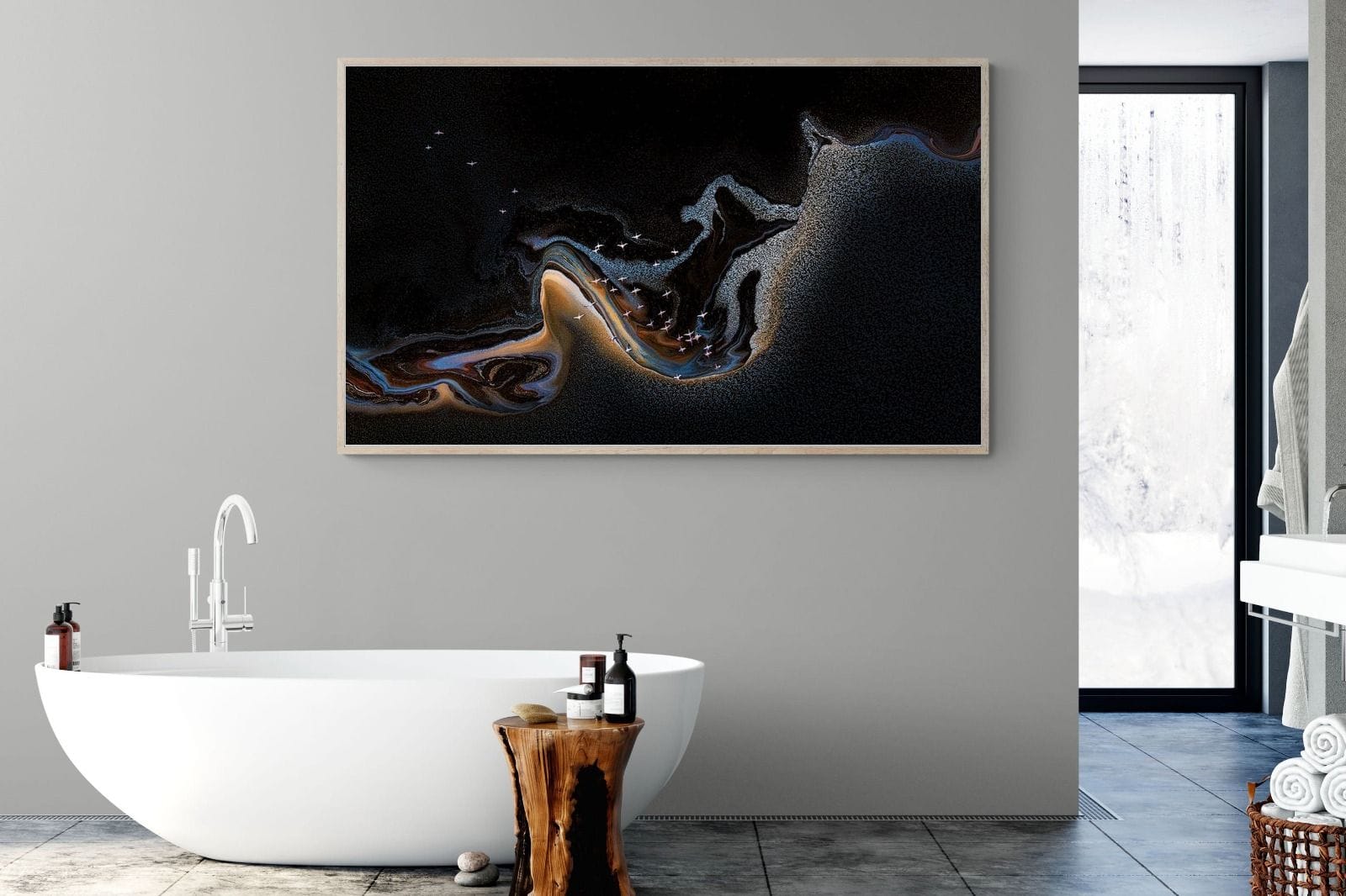 Inky Earth-Wall_Art-180 x 110cm-Mounted Canvas-Wood-Pixalot