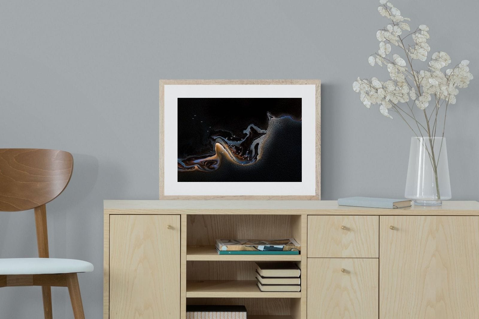 Inky Earth-Wall_Art-60 x 45cm-Framed Print-Wood-Pixalot