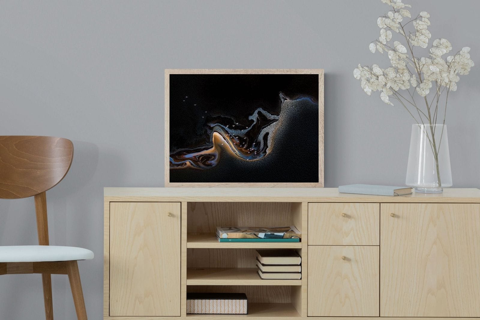 Inky Earth-Wall_Art-60 x 45cm-Mounted Canvas-Wood-Pixalot