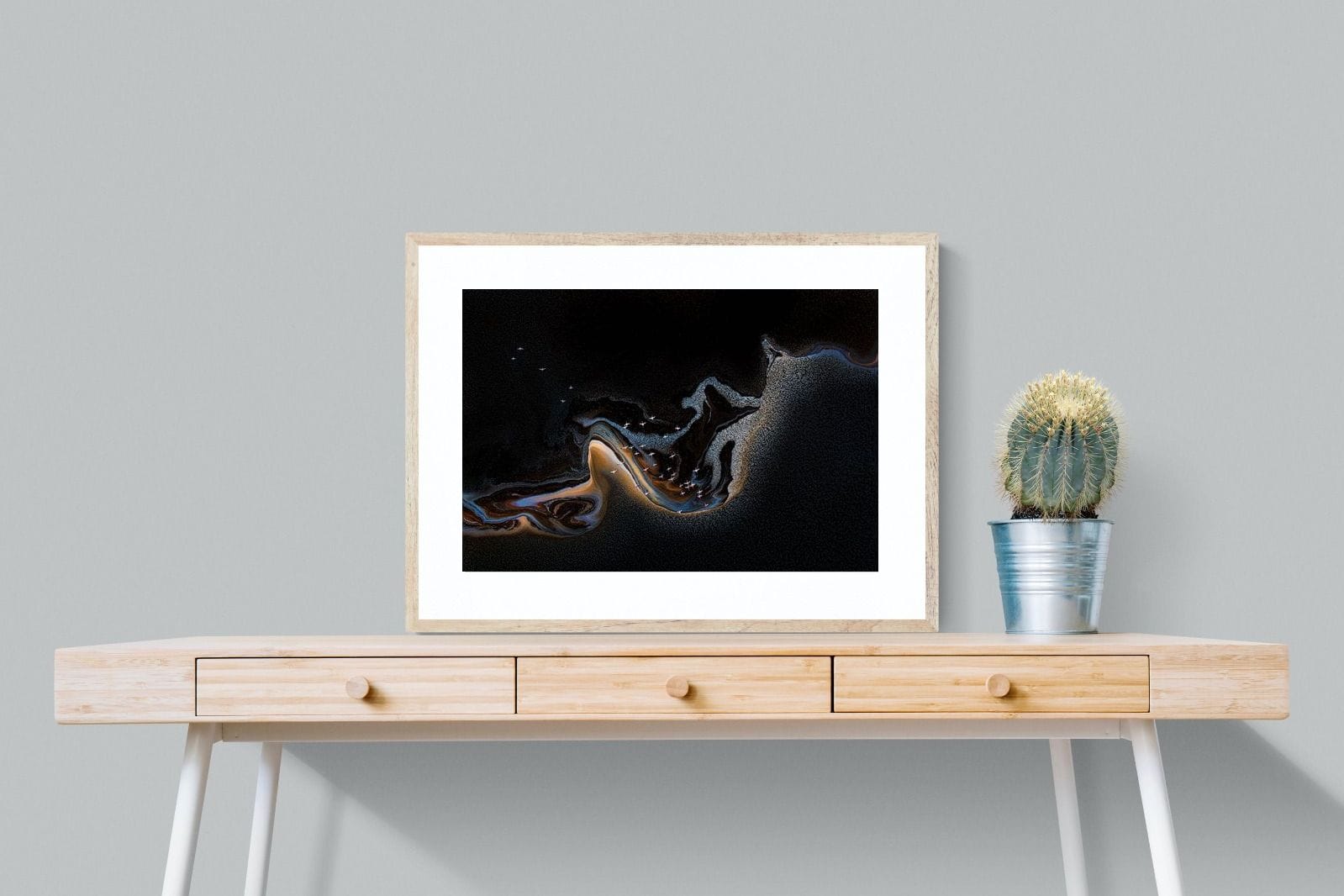Inky Earth-Wall_Art-80 x 60cm-Framed Print-Wood-Pixalot