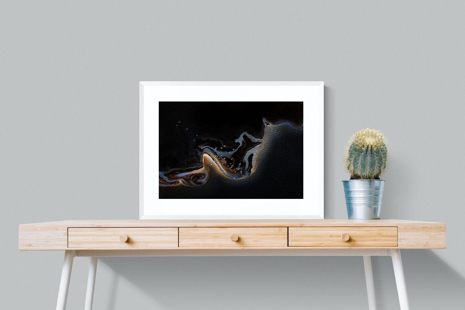 Inky Earth-Wall_Art-80 x 60cm-Framed Print-White-Pixalot
