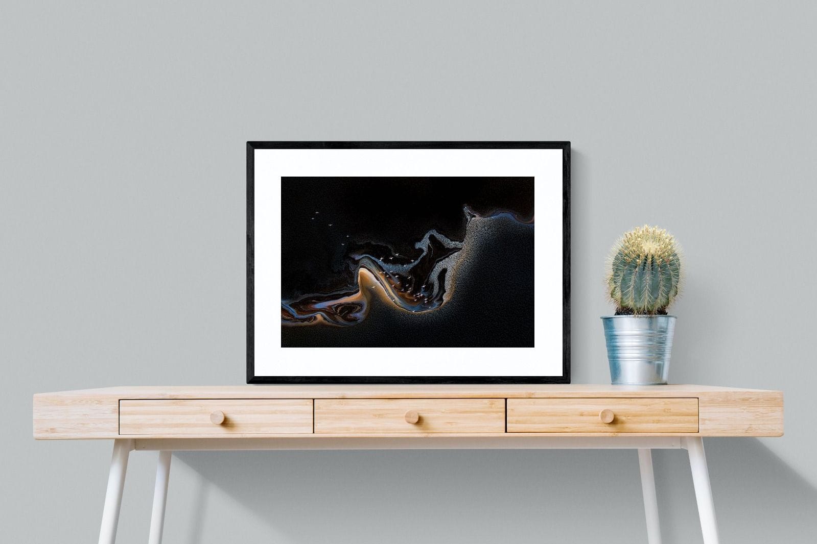 Inky Earth-Wall_Art-80 x 60cm-Framed Print-Black-Pixalot