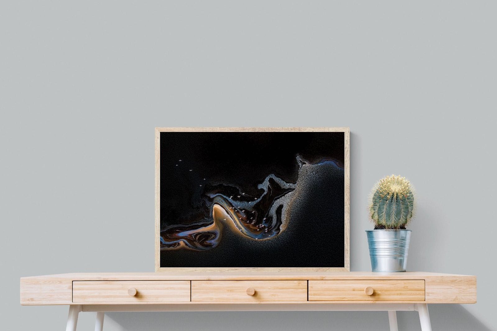 Inky Earth-Wall_Art-80 x 60cm-Mounted Canvas-Wood-Pixalot