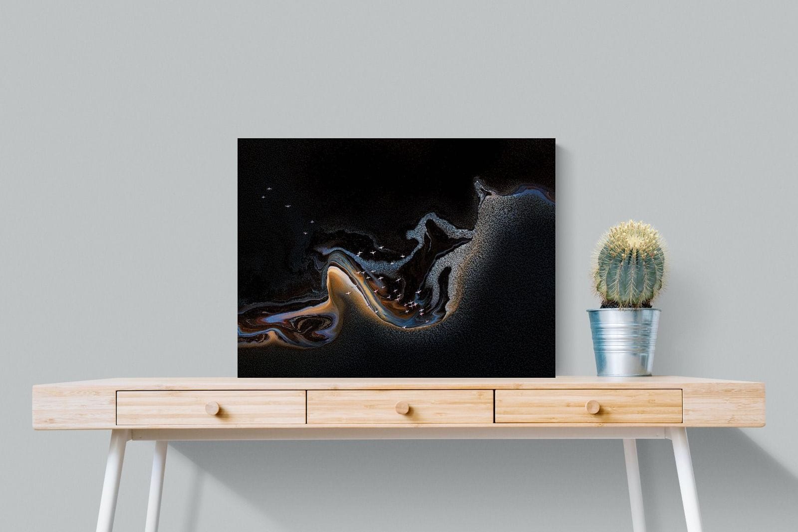 Inky Earth-Wall_Art-80 x 60cm-Mounted Canvas-No Frame-Pixalot