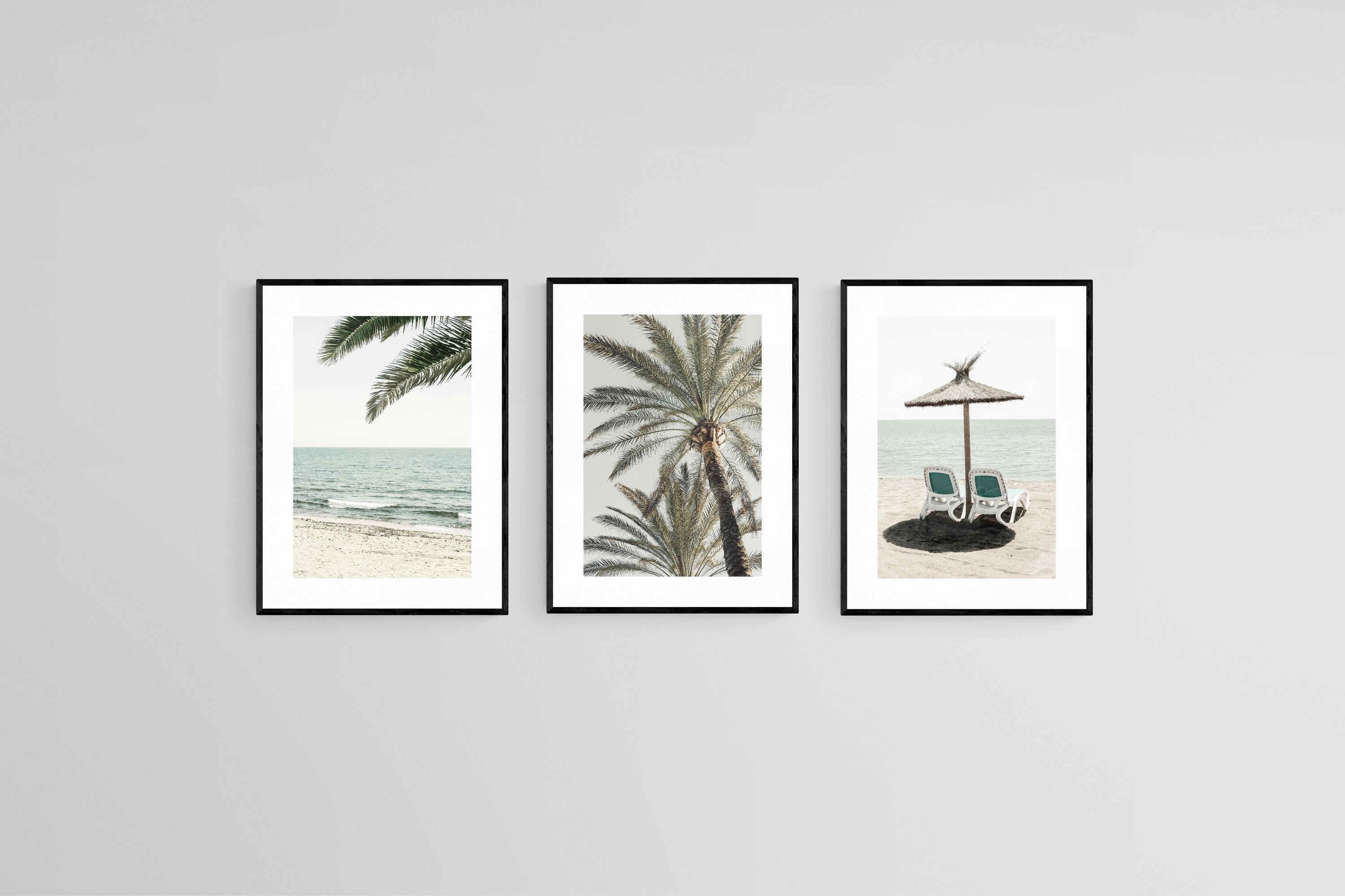 Island Living-Wall_Art-45 x 60cm (x3)-Framed Print-Black-Pixalot