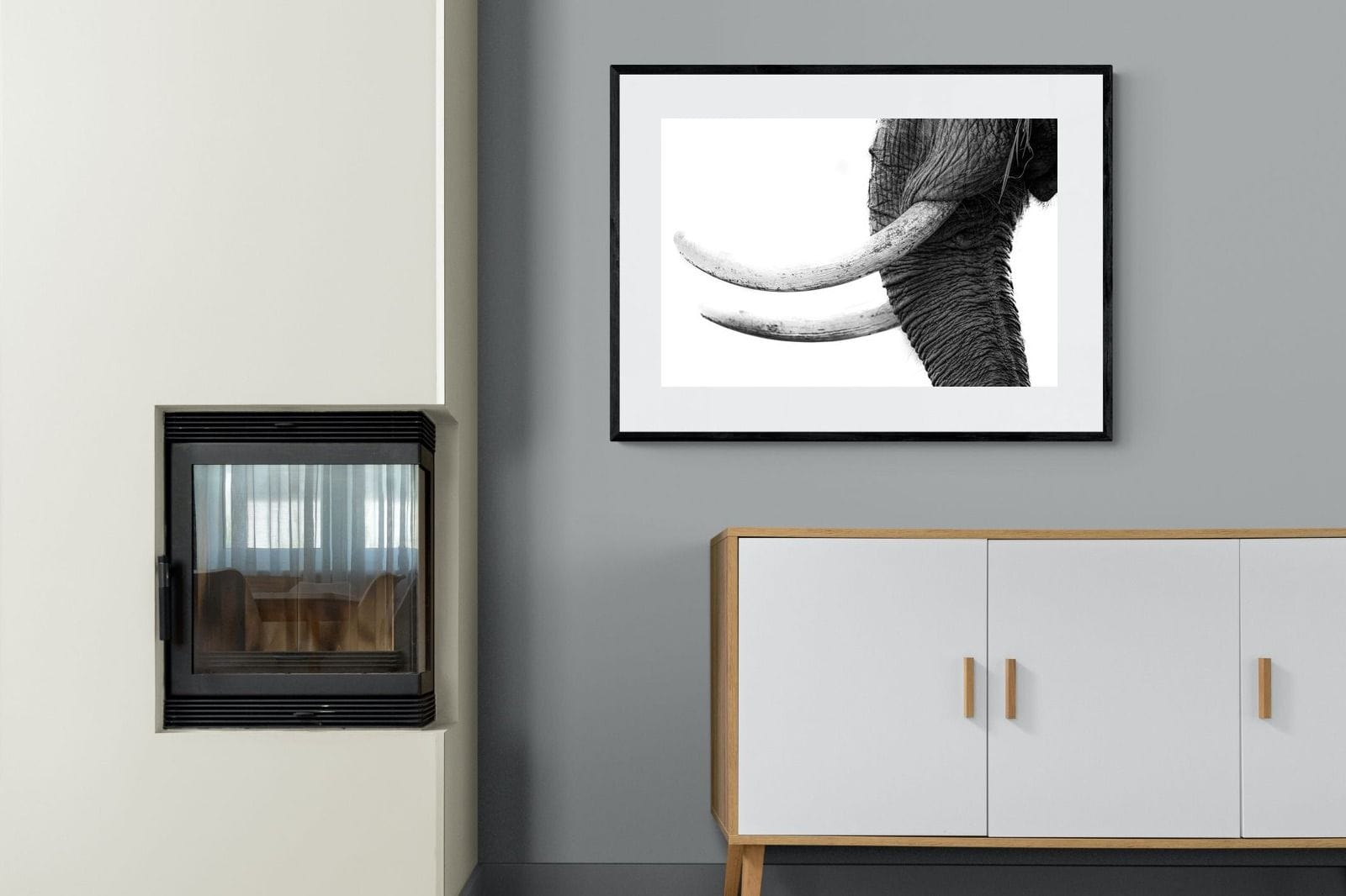 Ivory-Wall_Art-100 x 75cm-Framed Print-Black-Pixalot