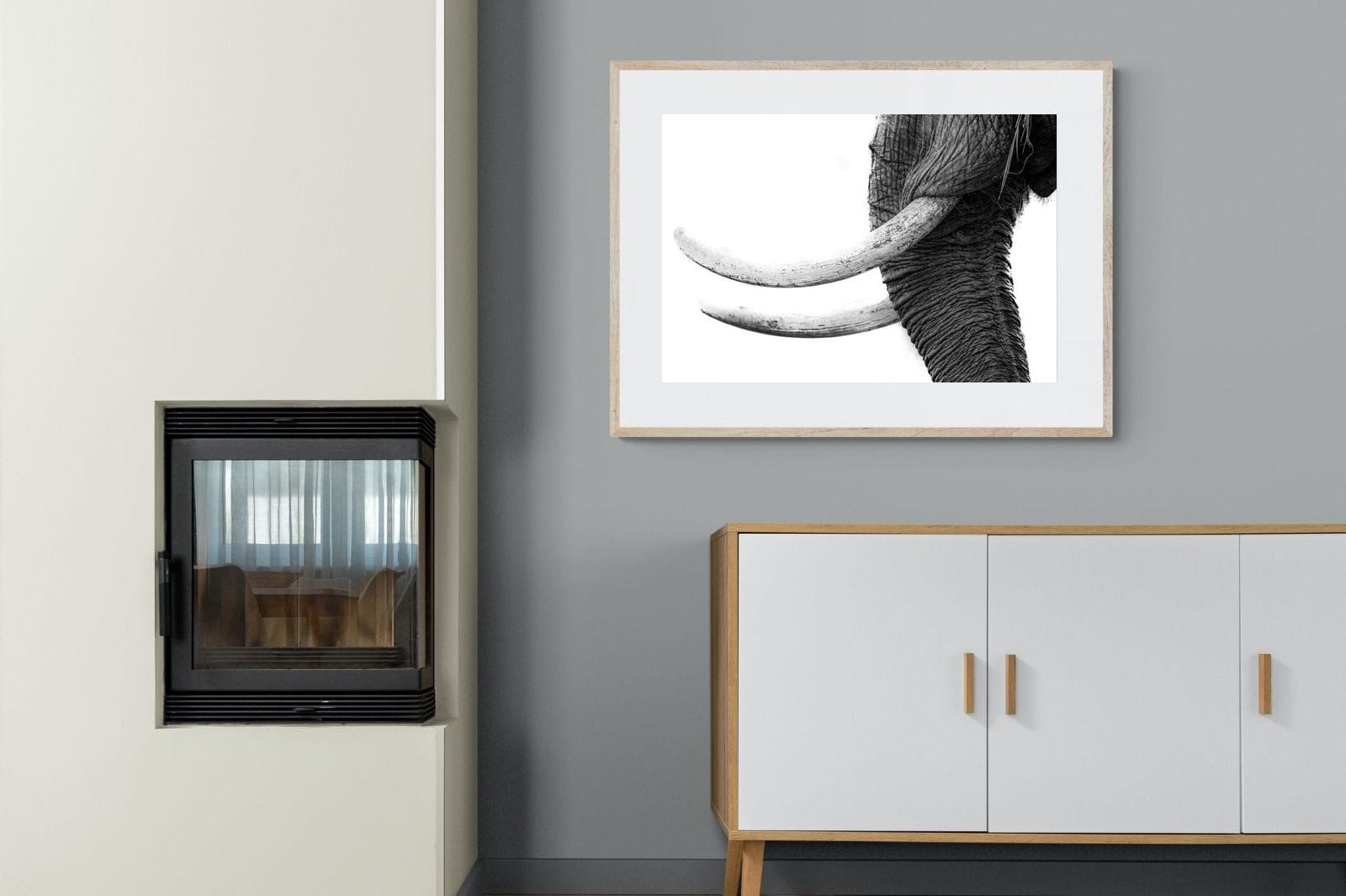 Ivory-Wall_Art-100 x 75cm-Framed Print-Wood-Pixalot