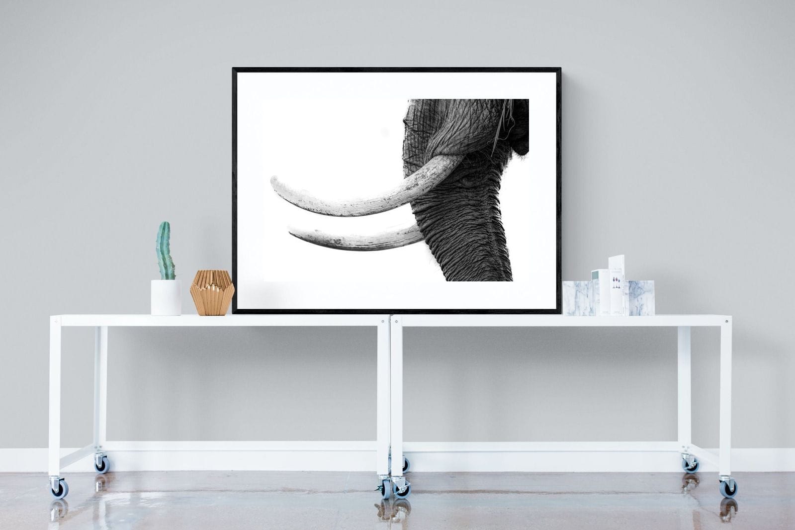 Ivory-Wall_Art-120 x 90cm-Framed Print-Black-Pixalot