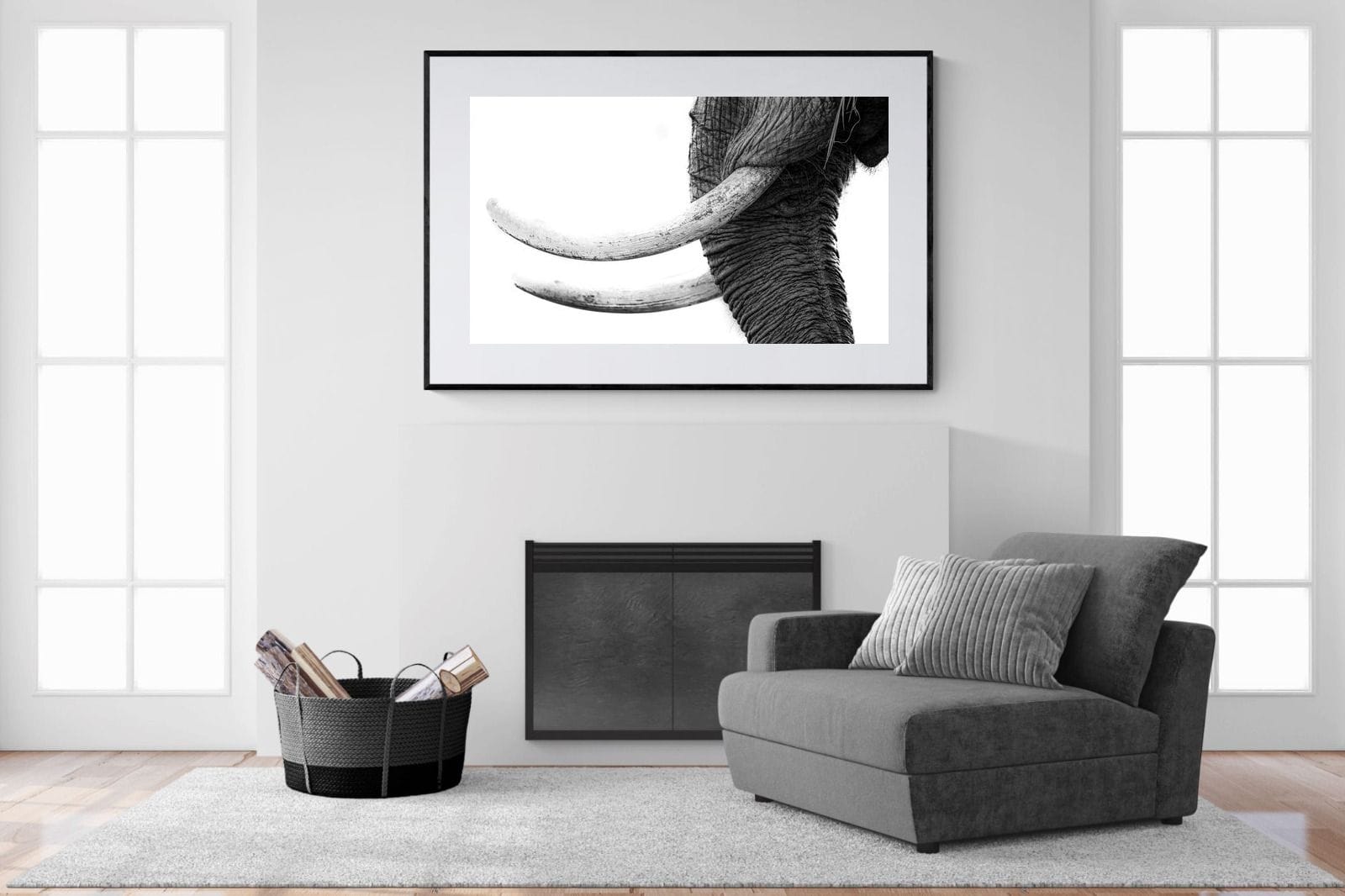 Ivory-Wall_Art-150 x 100cm-Framed Print-Black-Pixalot