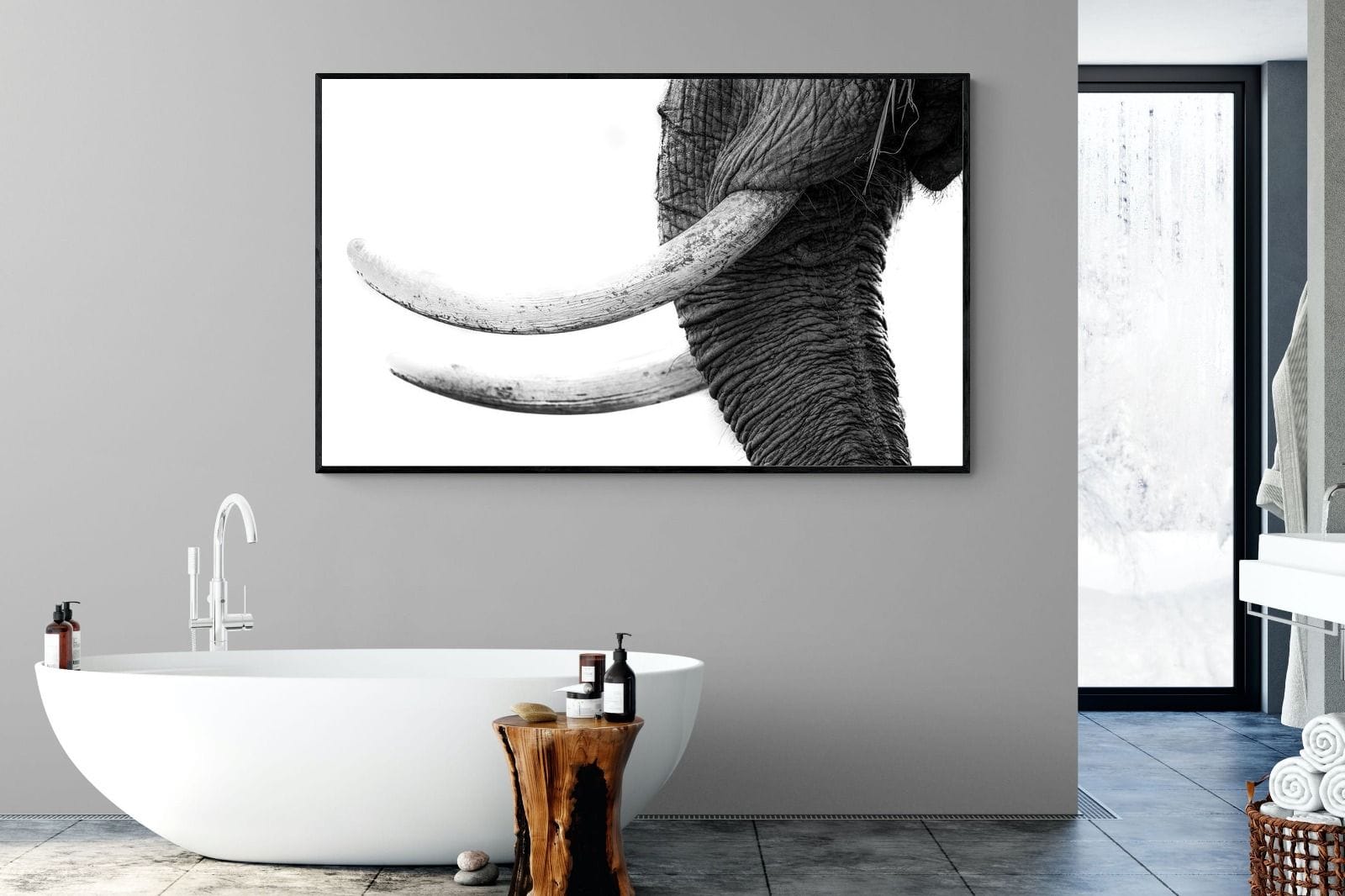 Ivory-Wall_Art-180 x 110cm-Mounted Canvas-Black-Pixalot