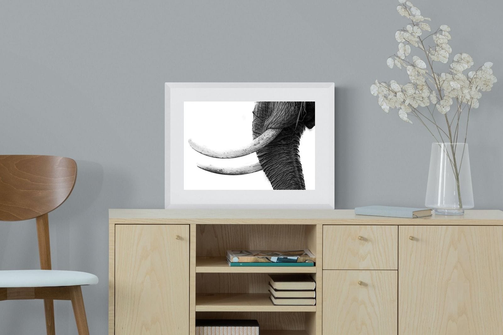 Ivory-Wall_Art-60 x 45cm-Framed Print-White-Pixalot