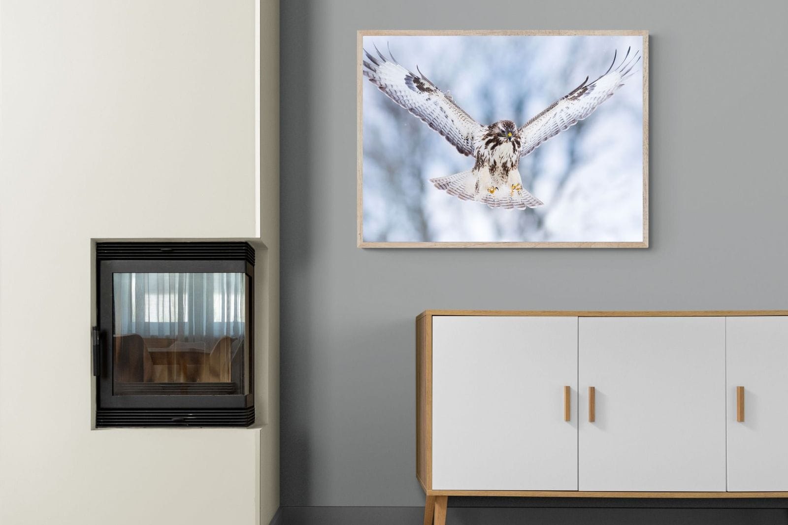 Jackal Buzzard-Wall_Art-100 x 75cm-Mounted Canvas-Wood-Pixalot