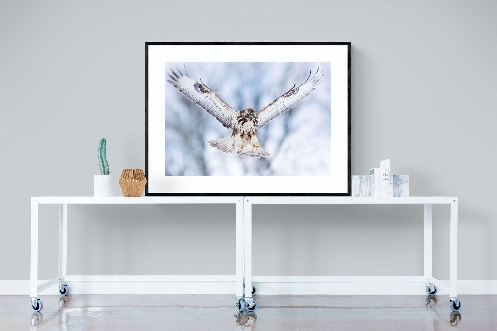 Jackal Buzzard-Wall_Art-120 x 90cm-Framed Print-Black-Pixalot