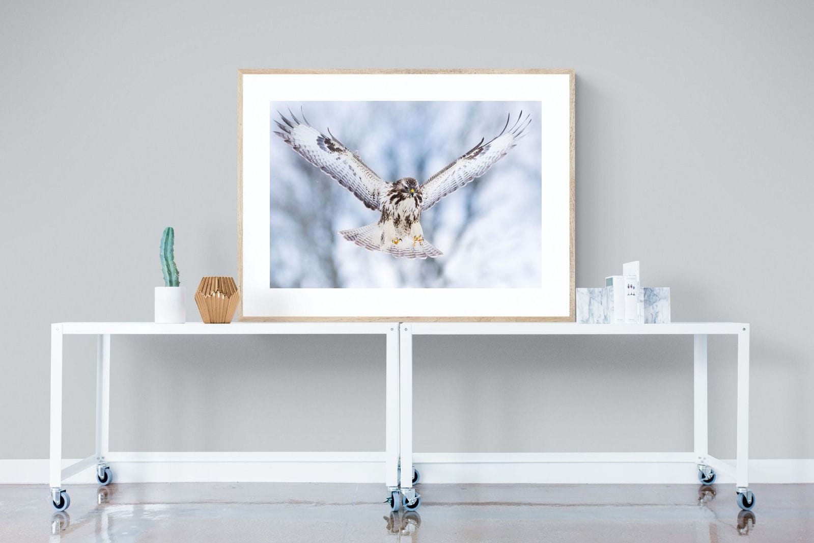 Jackal Buzzard-Wall_Art-120 x 90cm-Framed Print-Wood-Pixalot