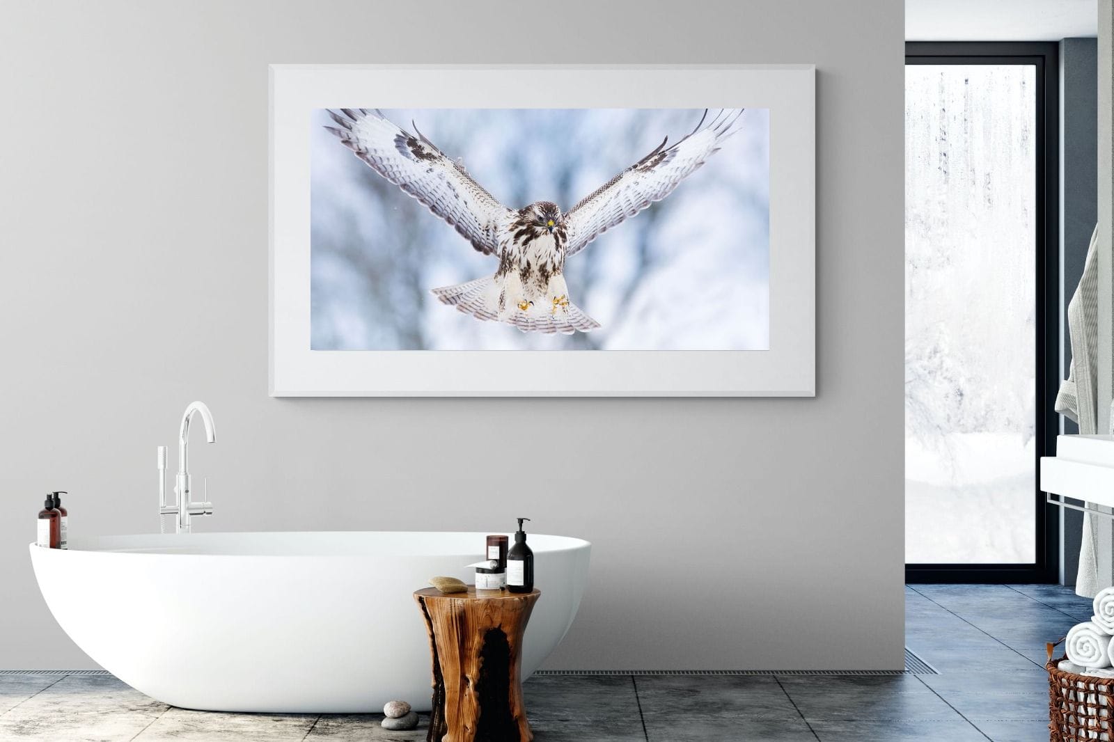 Jackal Buzzard-Wall_Art-180 x 110cm-Framed Print-White-Pixalot