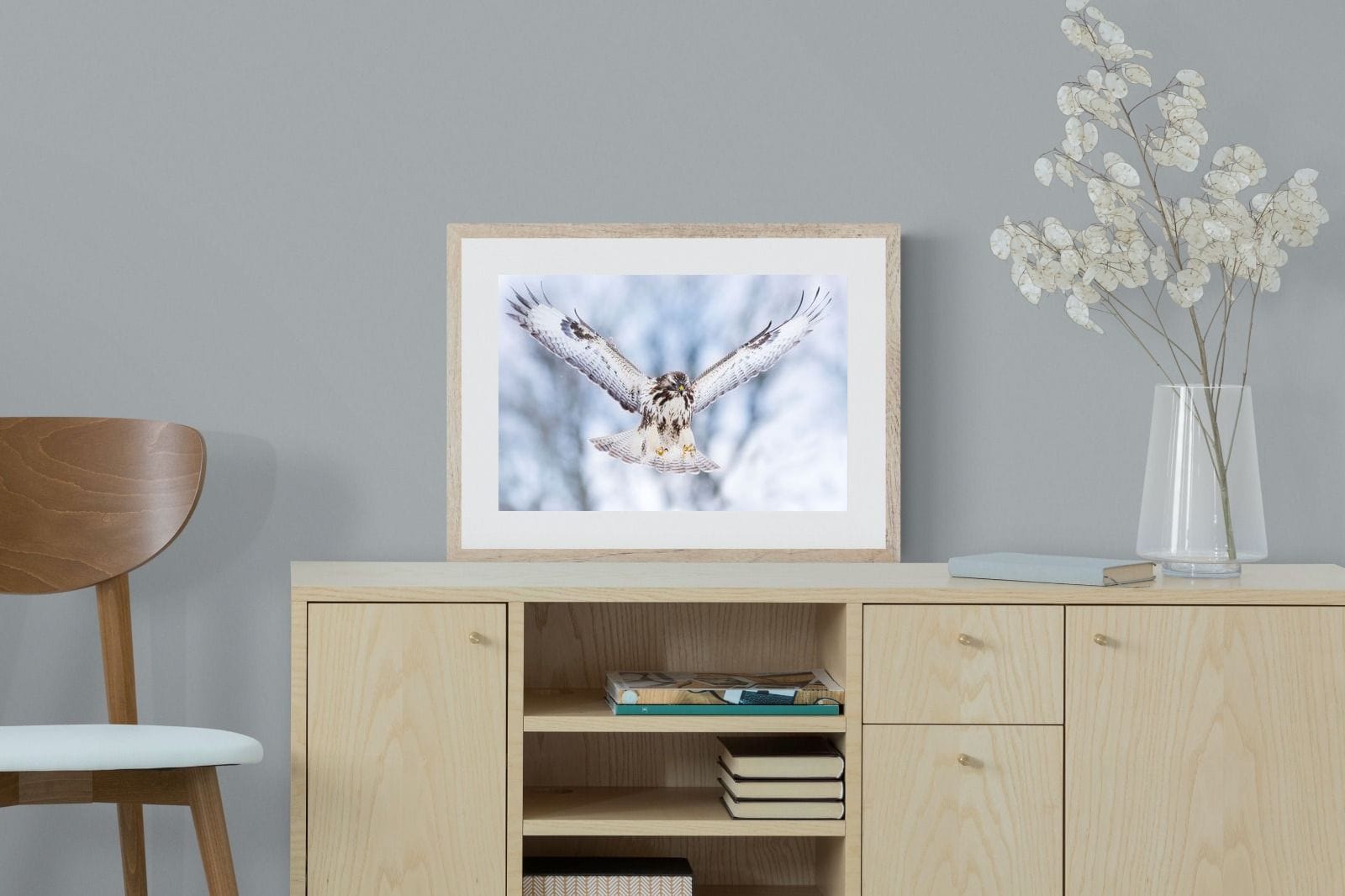 Jackal Buzzard-Wall_Art-60 x 45cm-Framed Print-Wood-Pixalot