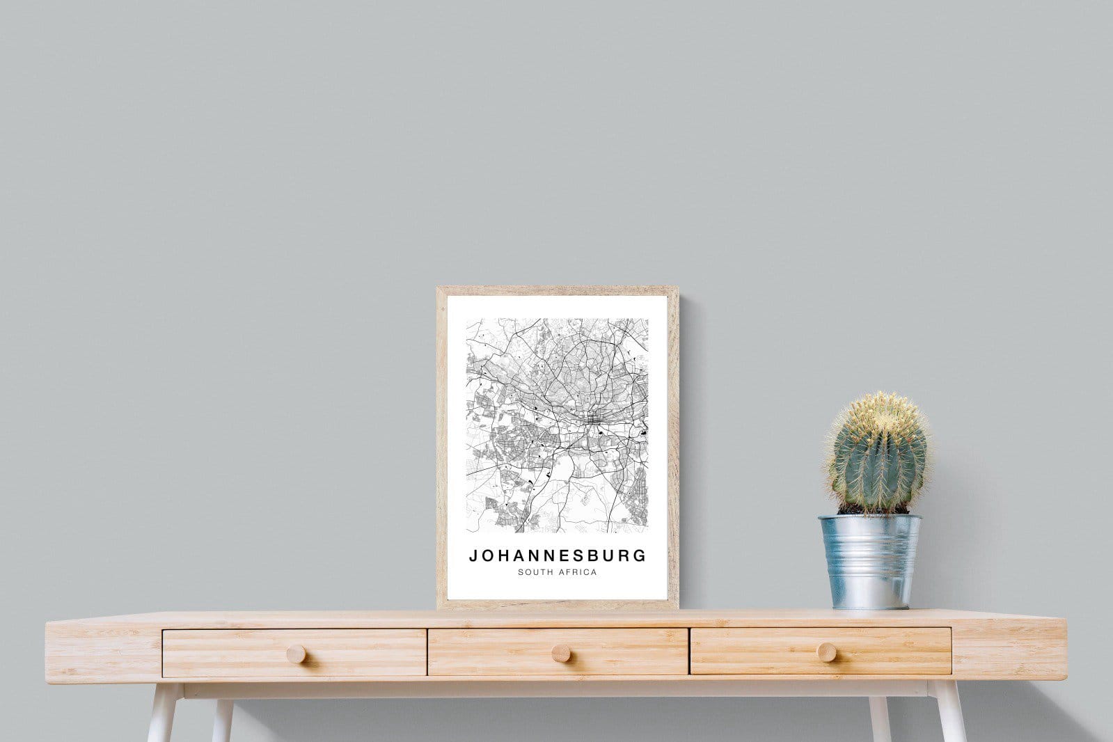 Johannesburg City Map-Wall_Art-45 x 60cm-Mounted Canvas-Wood-Pixalot