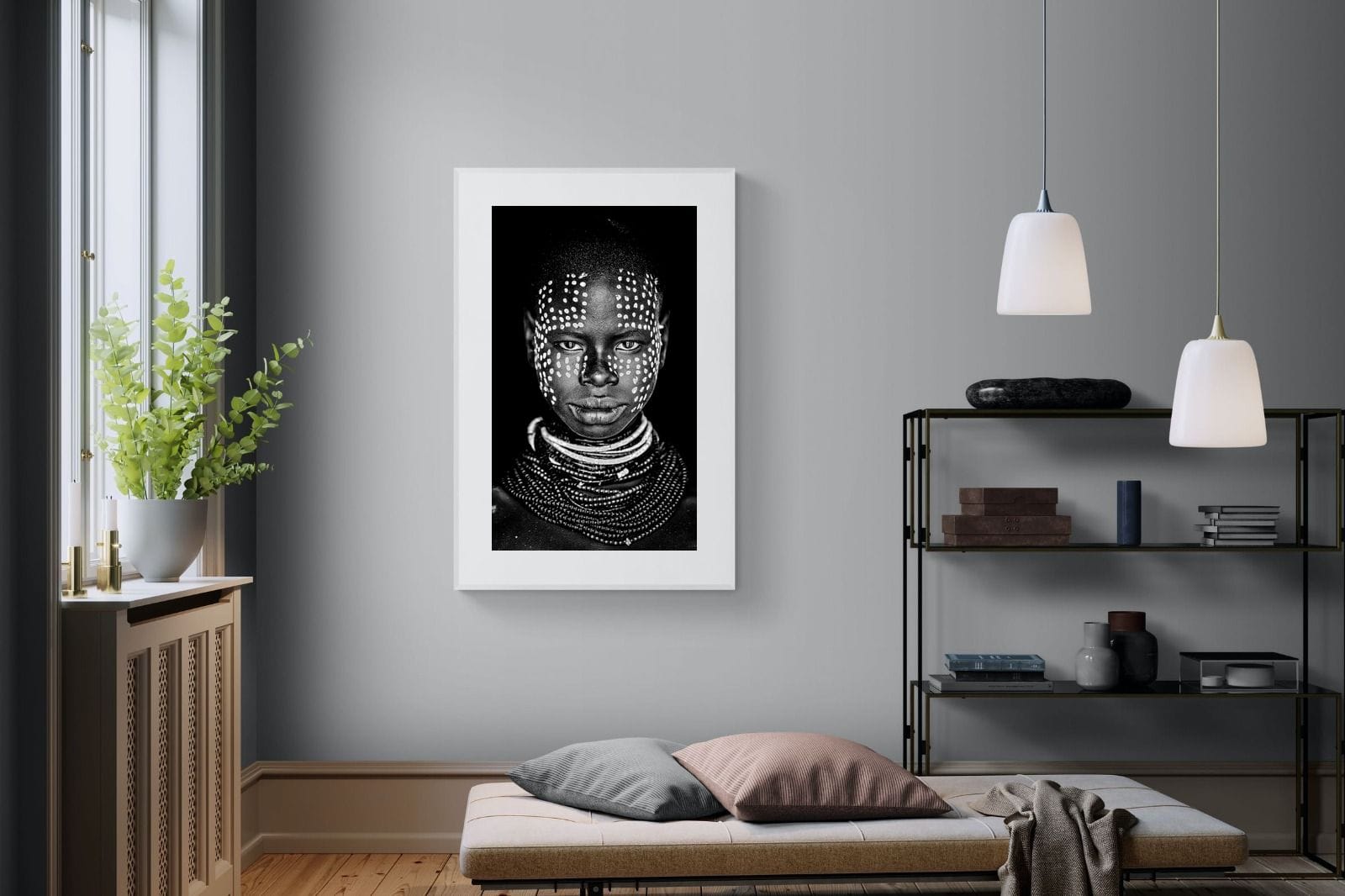 Karo Tribeswoman-Wall_Art-100 x 150cm-Framed Print-White-Pixalot