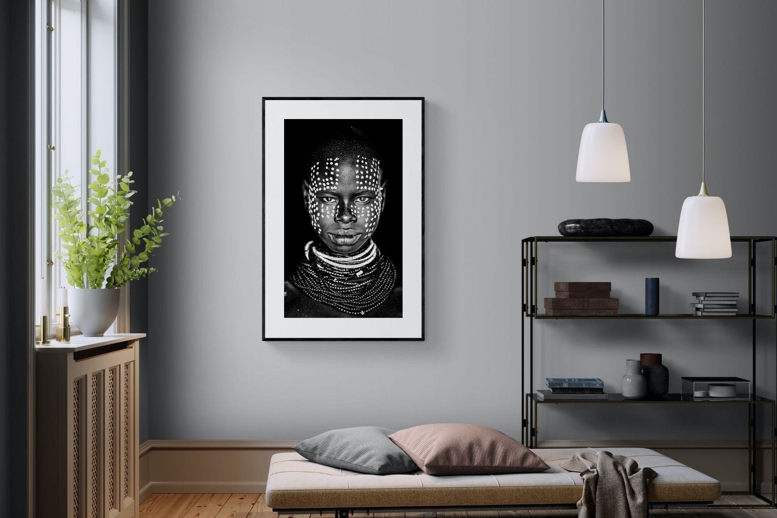 Karo Tribeswoman-Wall_Art-100 x 150cm-Framed Print-Black-Pixalot