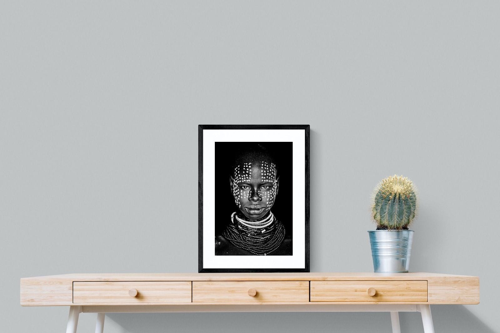 Karo Tribeswoman-Wall_Art-45 x 60cm-Framed Print-Black-Pixalot