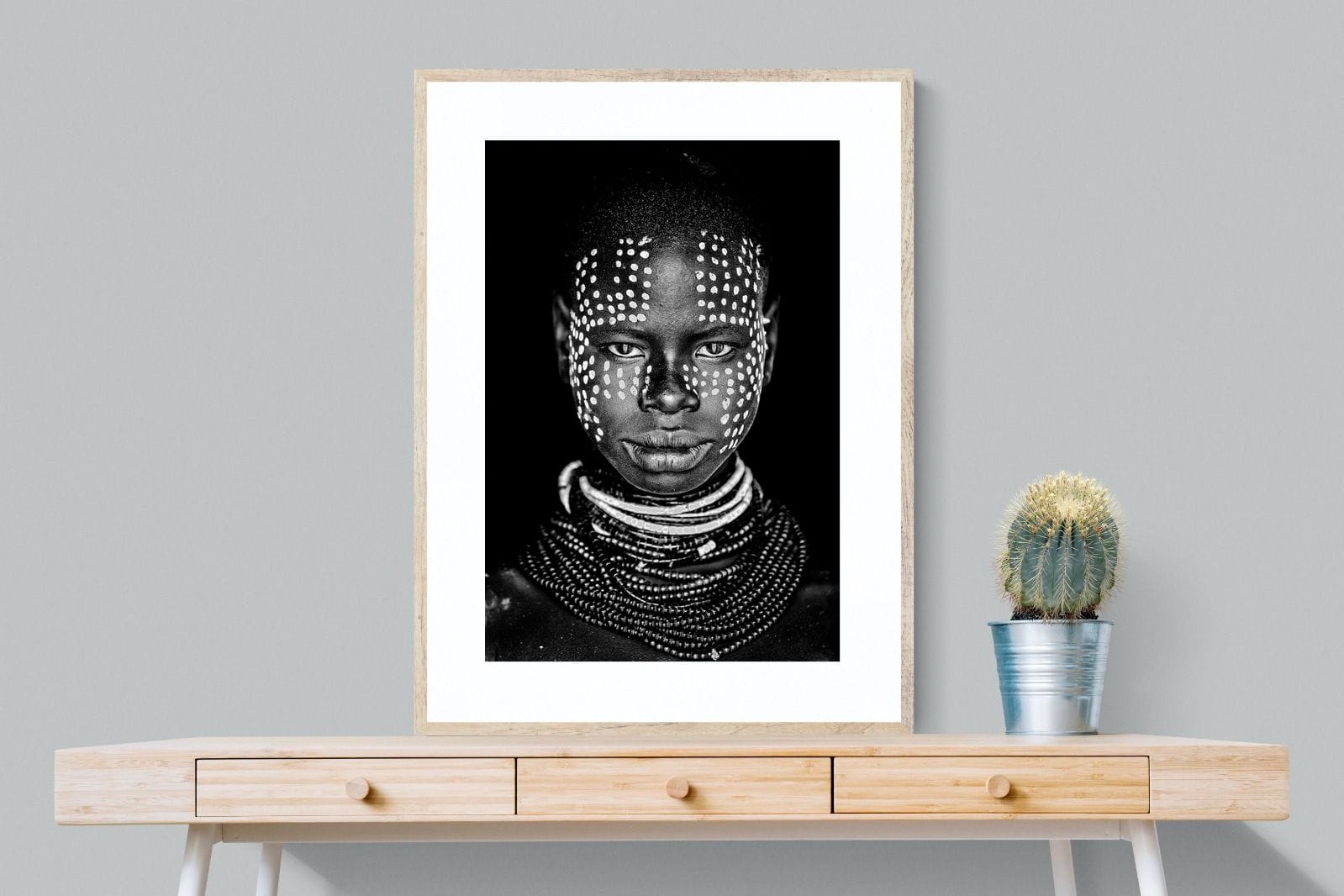 Karo Tribeswoman-Wall_Art-75 x 100cm-Framed Print-Wood-Pixalot