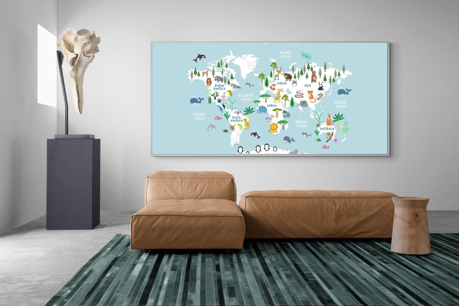 Pixalot Kids World Map (Blue)