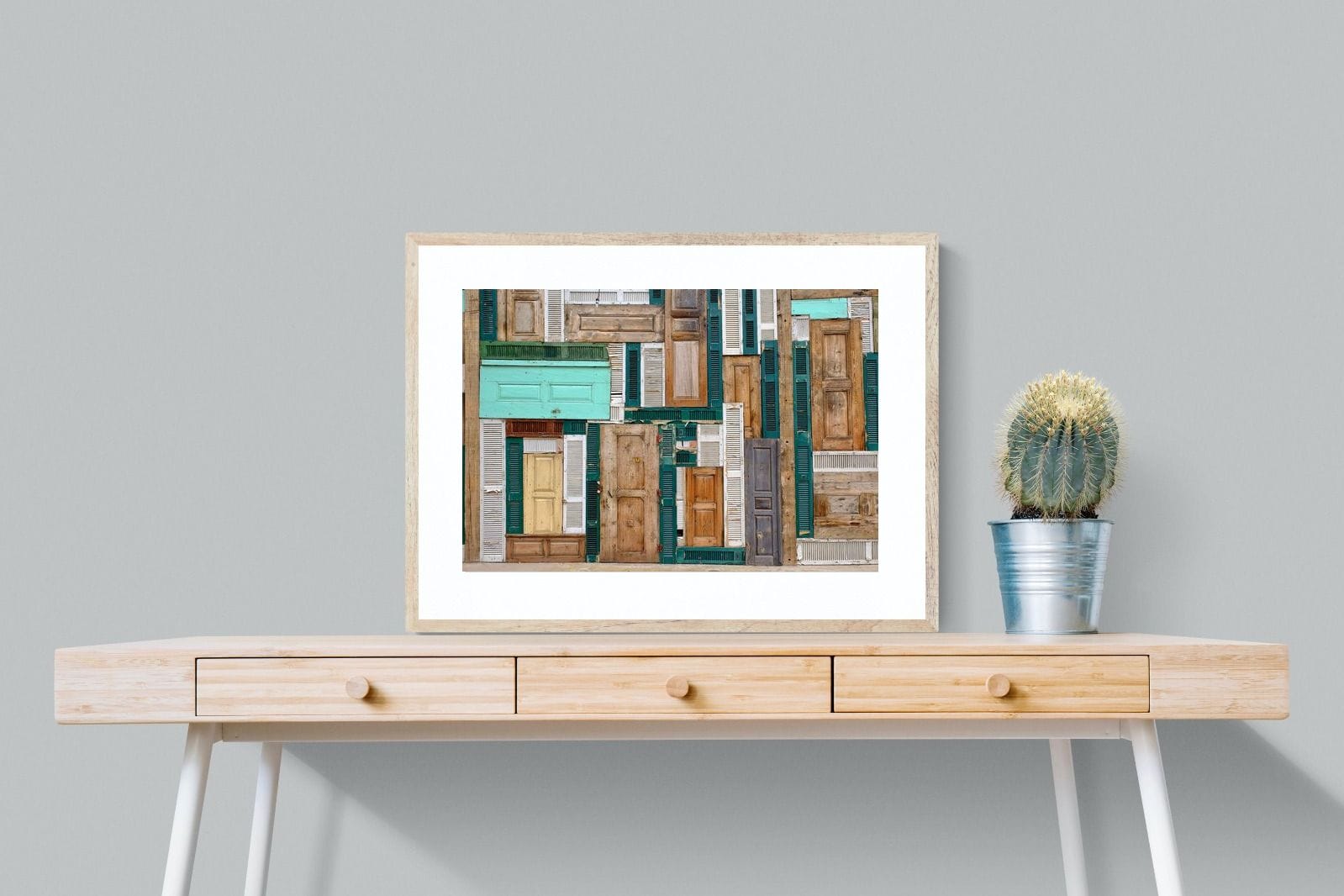 Knock Knock-Wall_Art-80 x 60cm-Framed Print-Wood-Pixalot