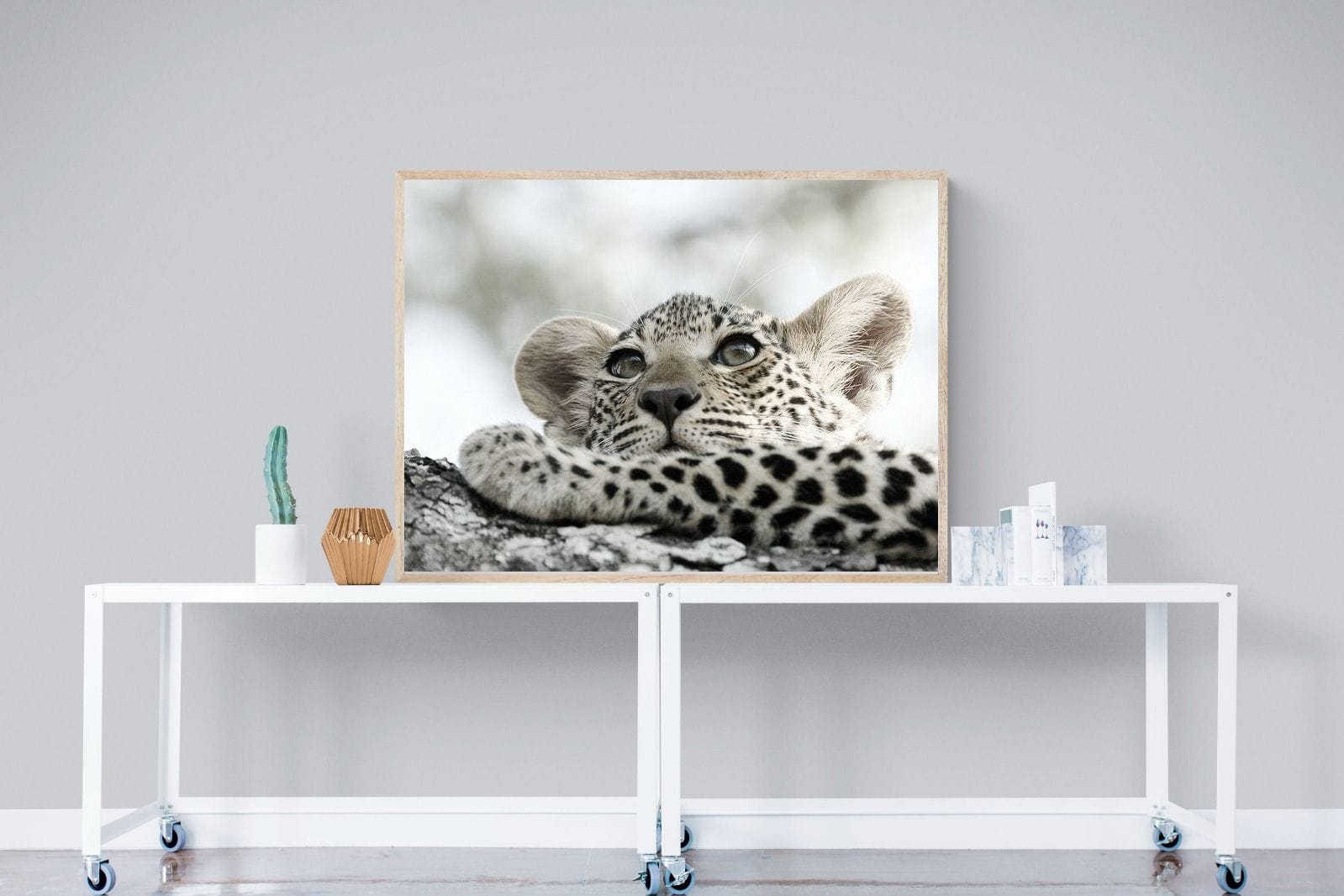 Leopard Cub-Wall_Art-120 x 90cm-Mounted Canvas-Wood-Pixalot
