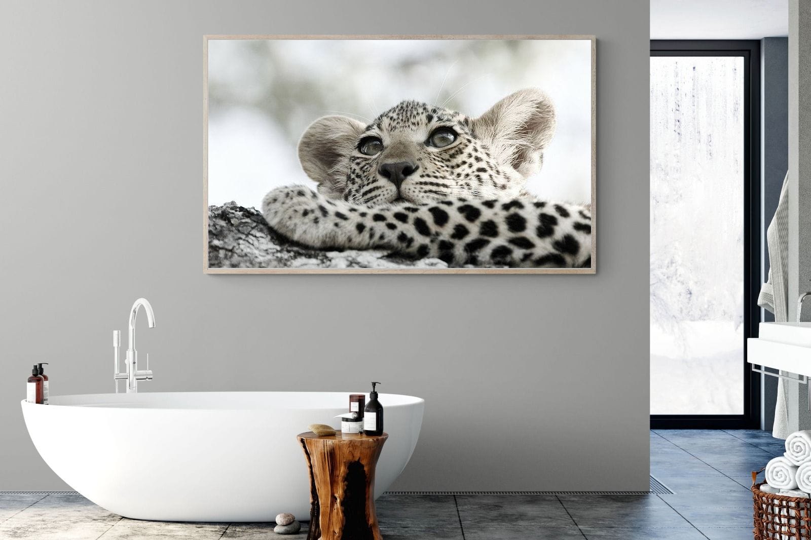 Leopard Cub-Wall_Art-180 x 110cm-Mounted Canvas-Wood-Pixalot