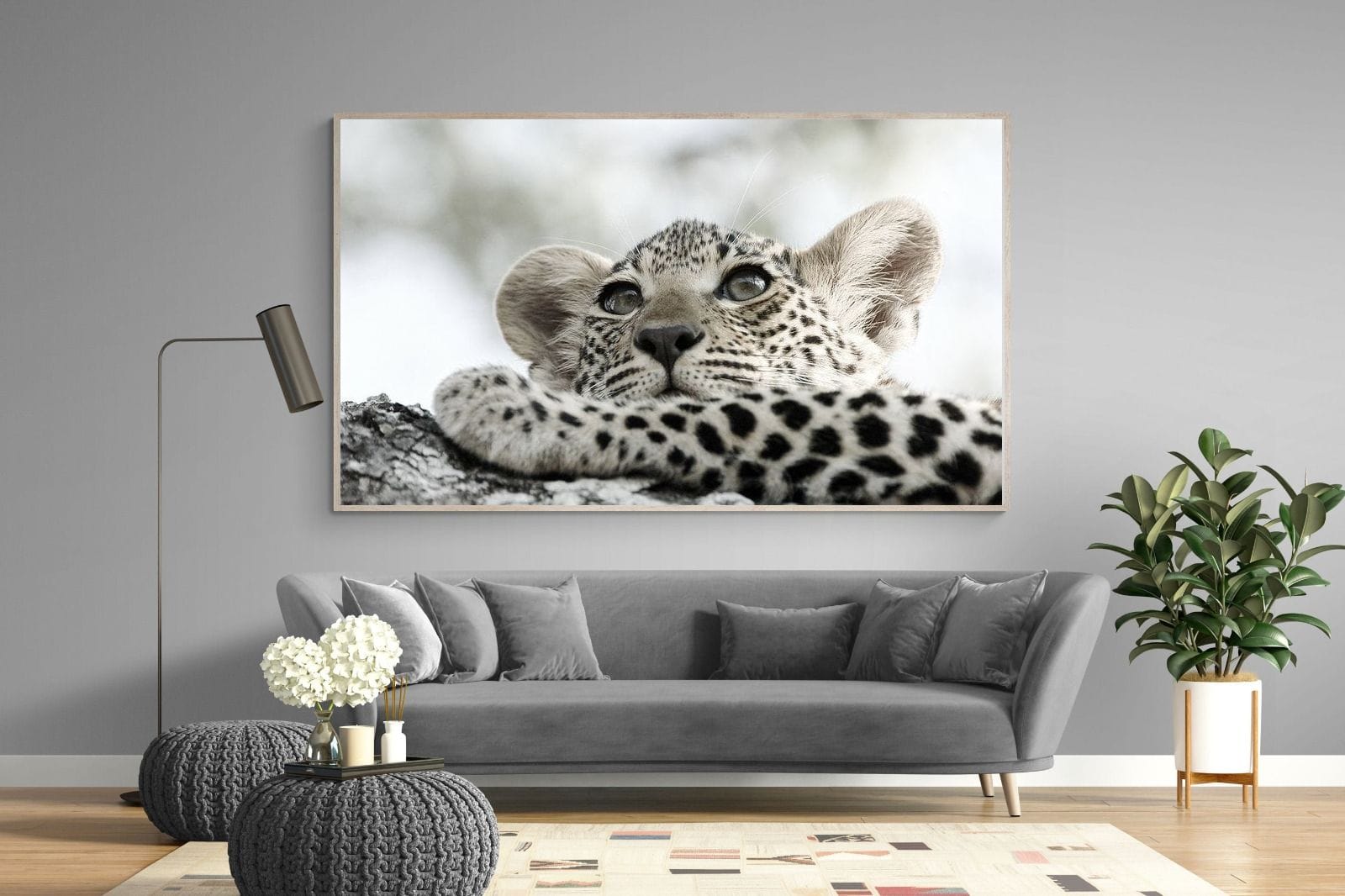 Leopard Cub-Wall_Art-220 x 130cm-Mounted Canvas-Wood-Pixalot