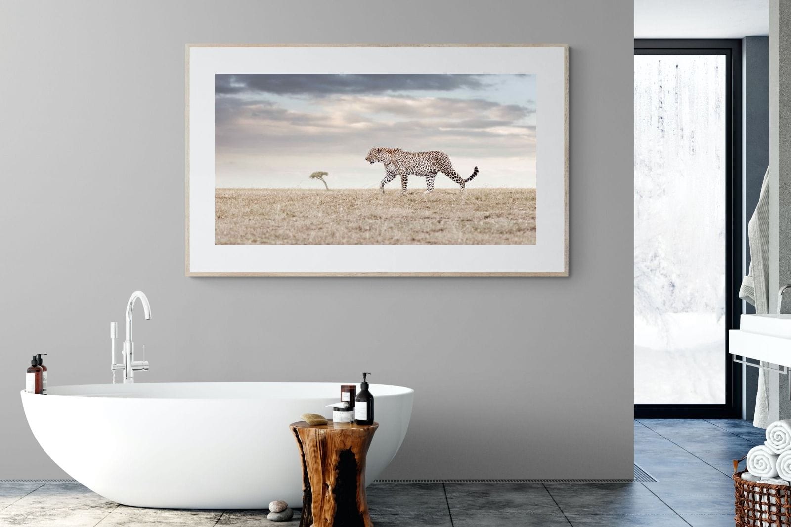 Leopard Prowl-Wall_Art-180 x 110cm-Framed Print-Wood-Pixalot