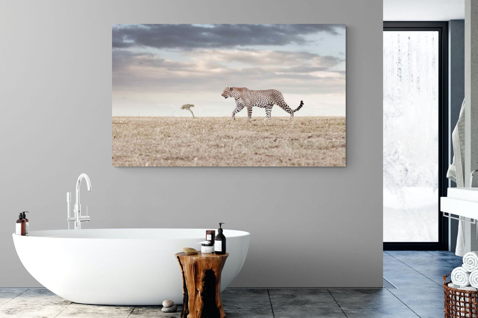 Leopard Prowl-Wall_Art-180 x 110cm-Mounted Canvas-No Frame-Pixalot