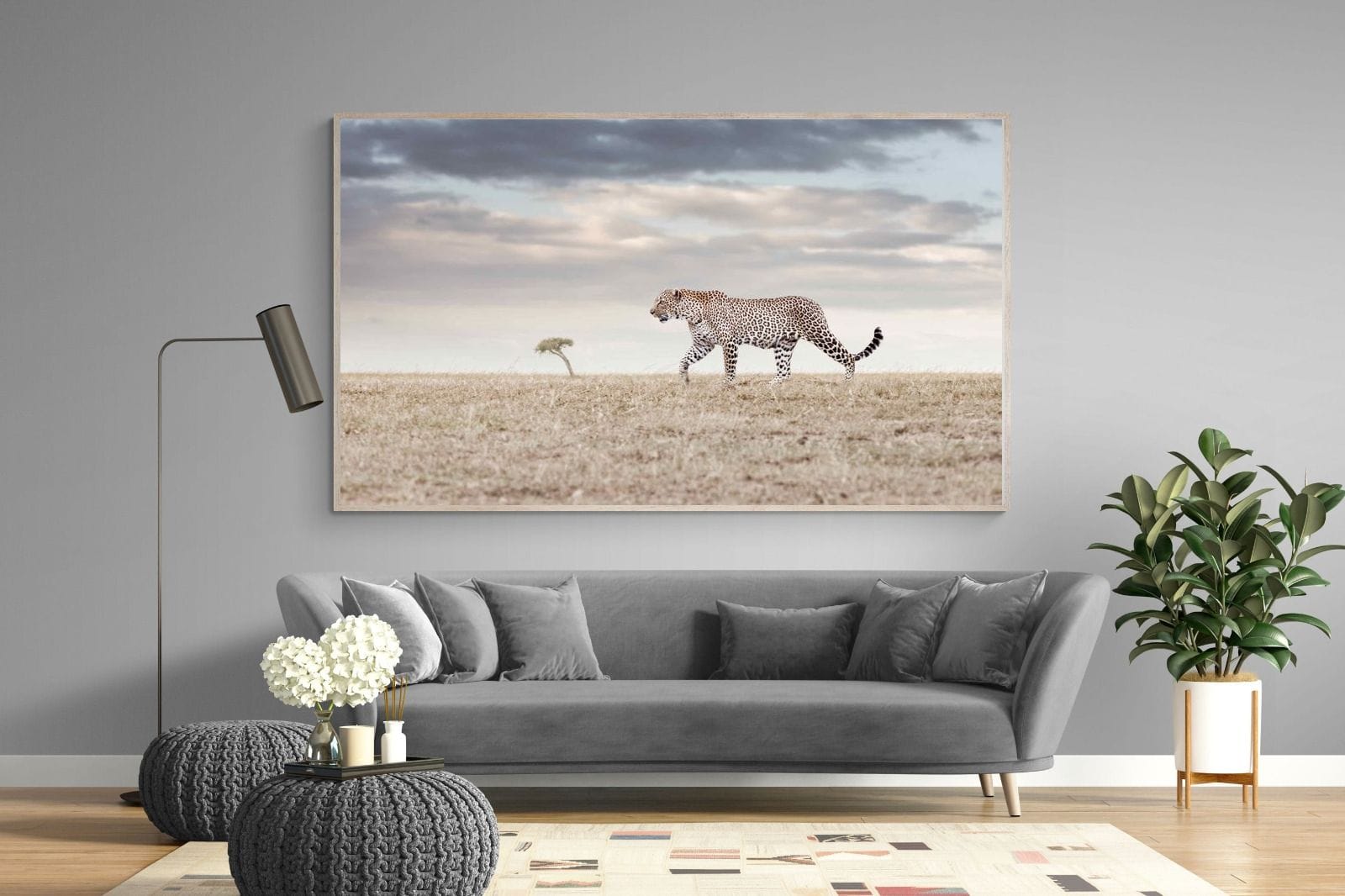 Leopard Prowl-Wall_Art-220 x 130cm-Mounted Canvas-Wood-Pixalot