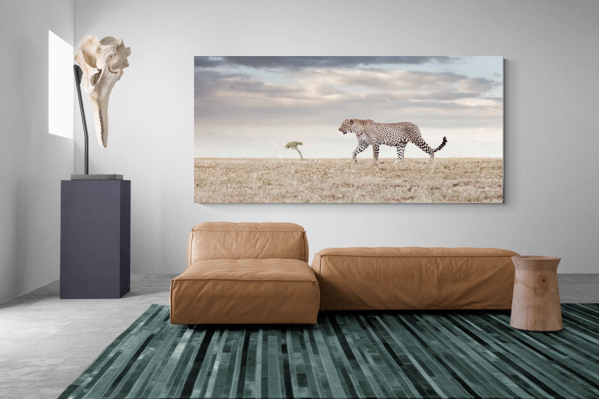 Leopard Prowl-Wall_Art-275 x 130cm-Mounted Canvas-No Frame-Pixalot