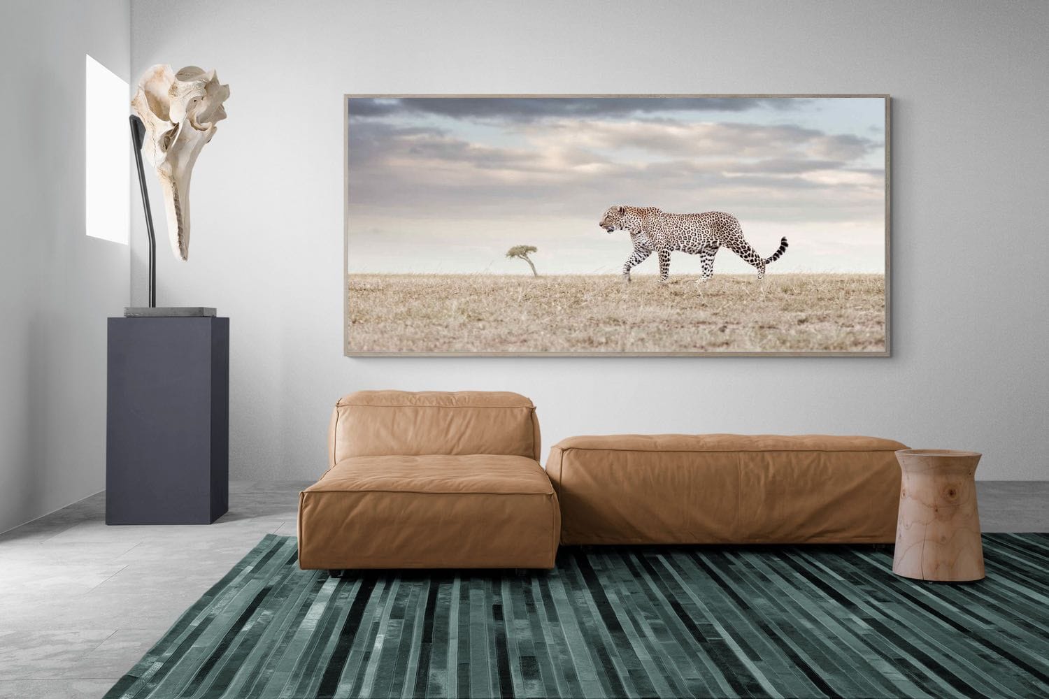 Leopard Prowl-Wall_Art-275 x 130cm-Mounted Canvas-Wood-Pixalot