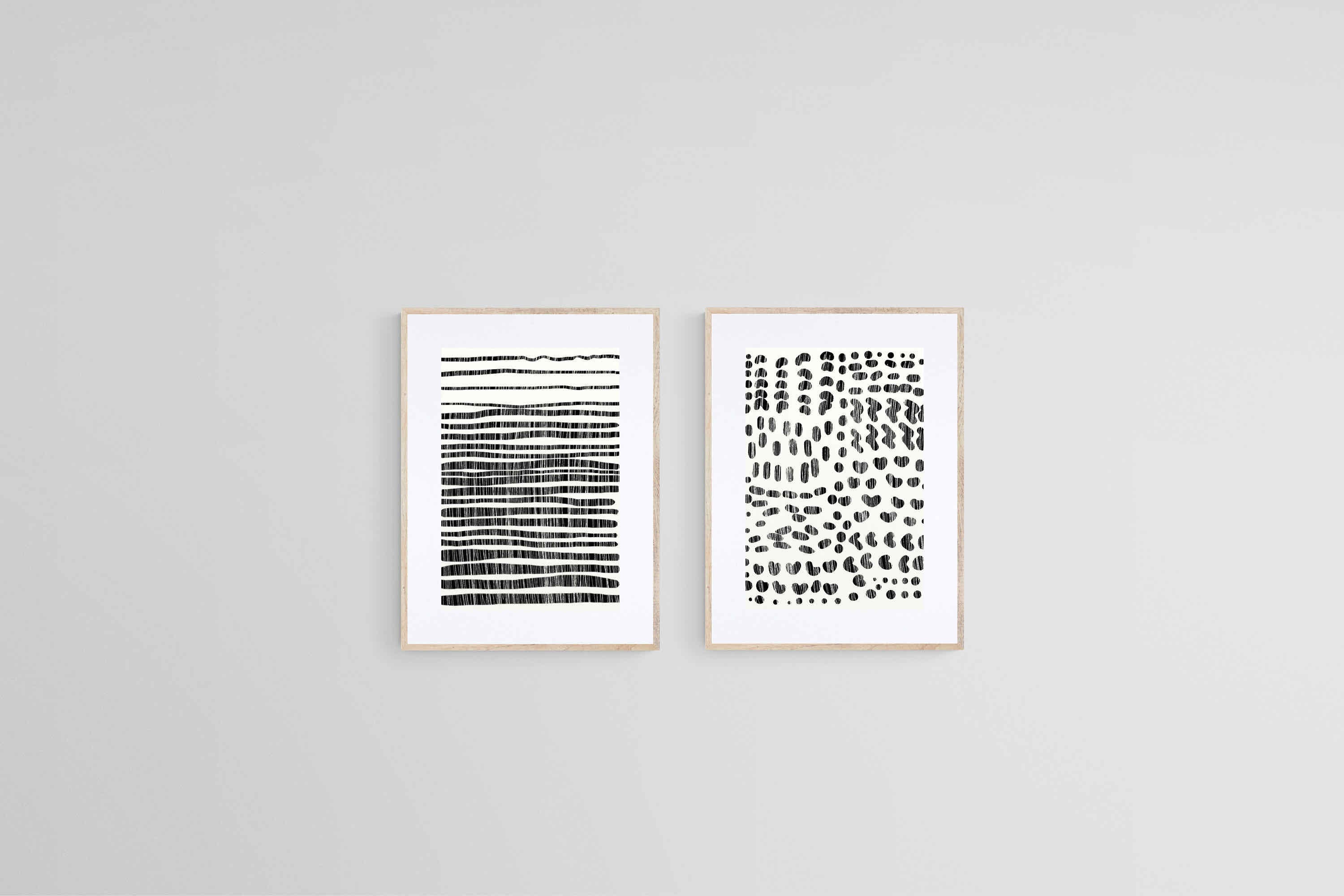 Lines & Shapes Set-Wall_Art-45 x 60cm (x2)-Framed Print-Wood-Pixalot