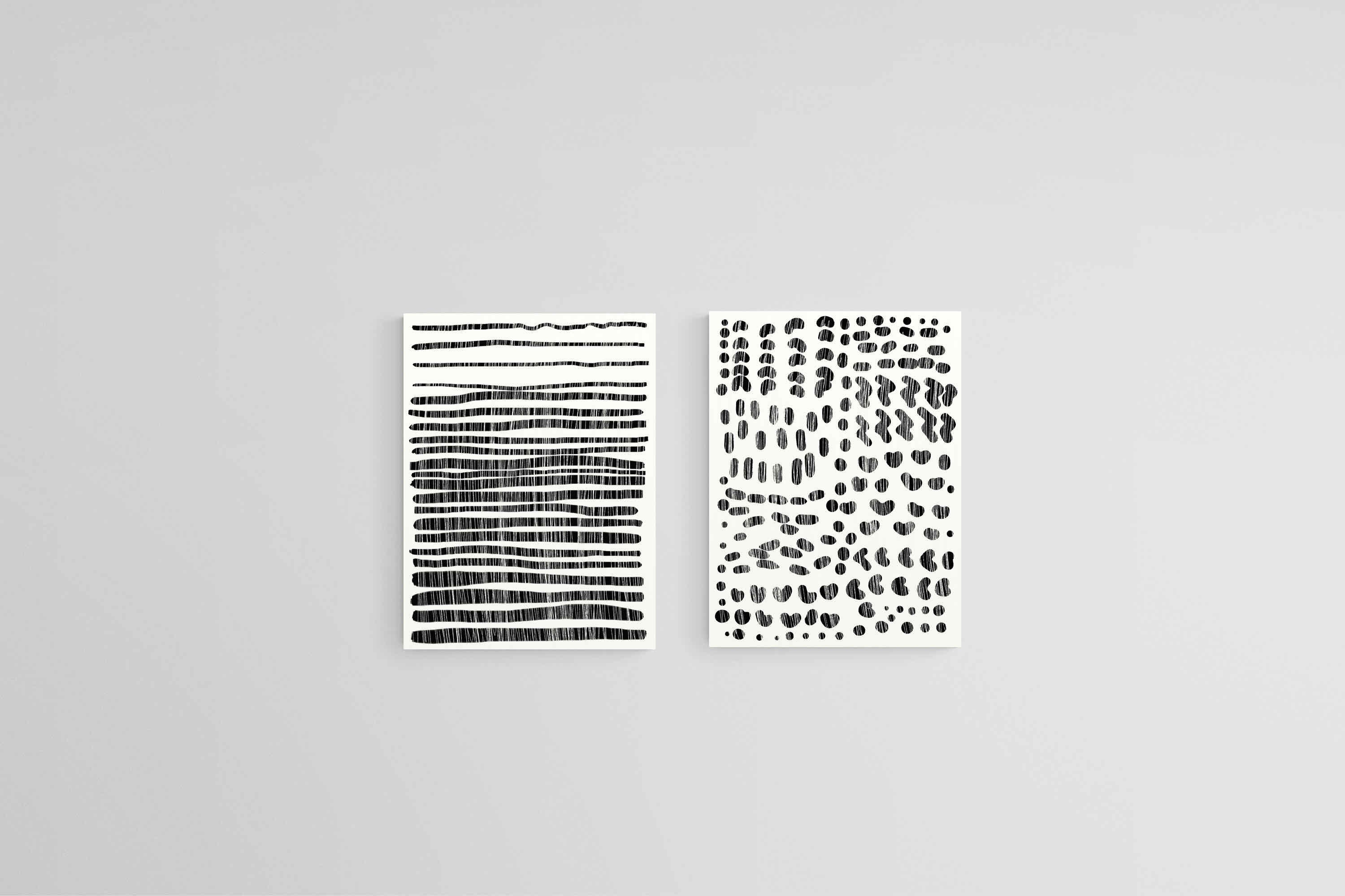 Lines & Shapes Set-Wall_Art-45 x 60cm (x2)-Mounted Canvas-No Frame-Pixalot
