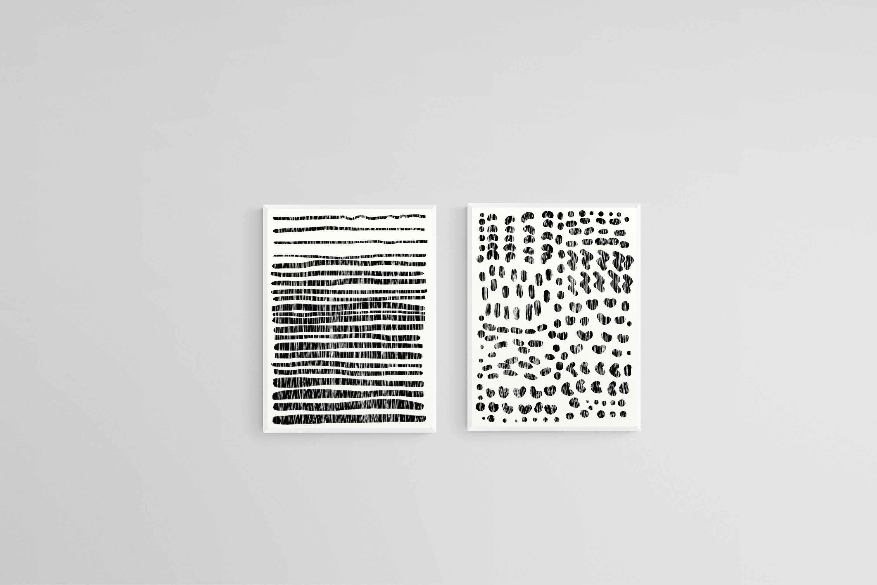 Lines & Shapes Set-Wall_Art-45 x 60cm (x2)-Mounted Canvas-White-Pixalot