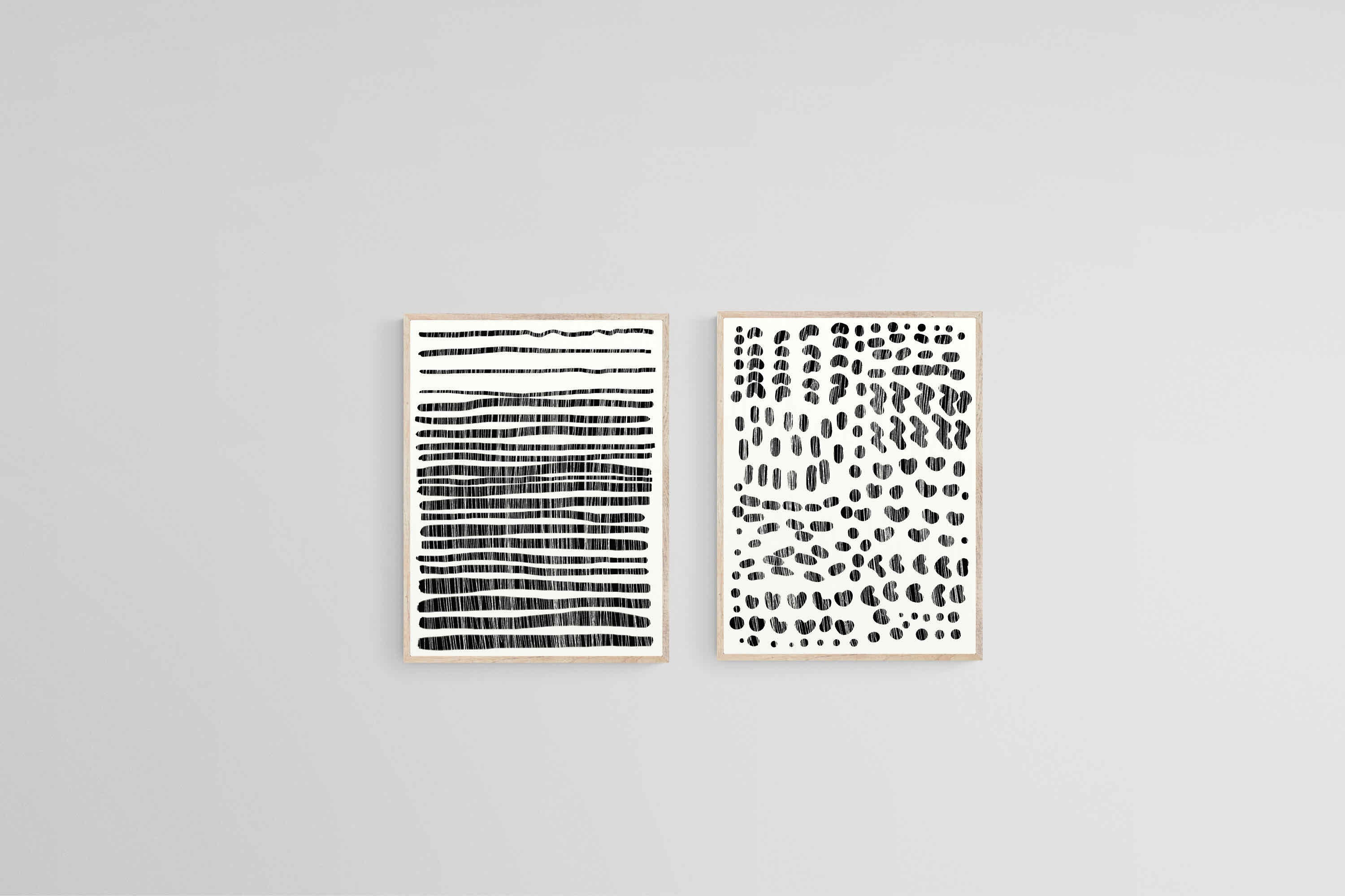 Lines & Shapes Set-Wall_Art-45 x 60cm (x2)-Mounted Canvas-Wood-Pixalot