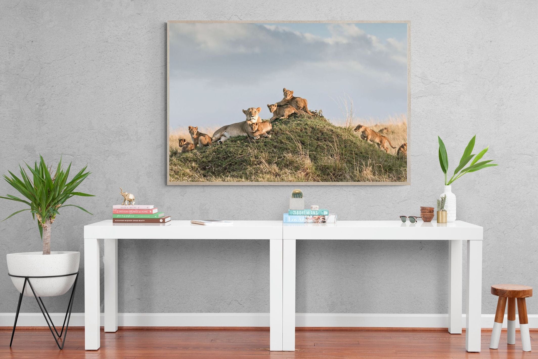 Lion Crèche-Wall_Art-150 x 100cm-Mounted Canvas-Wood-Pixalot