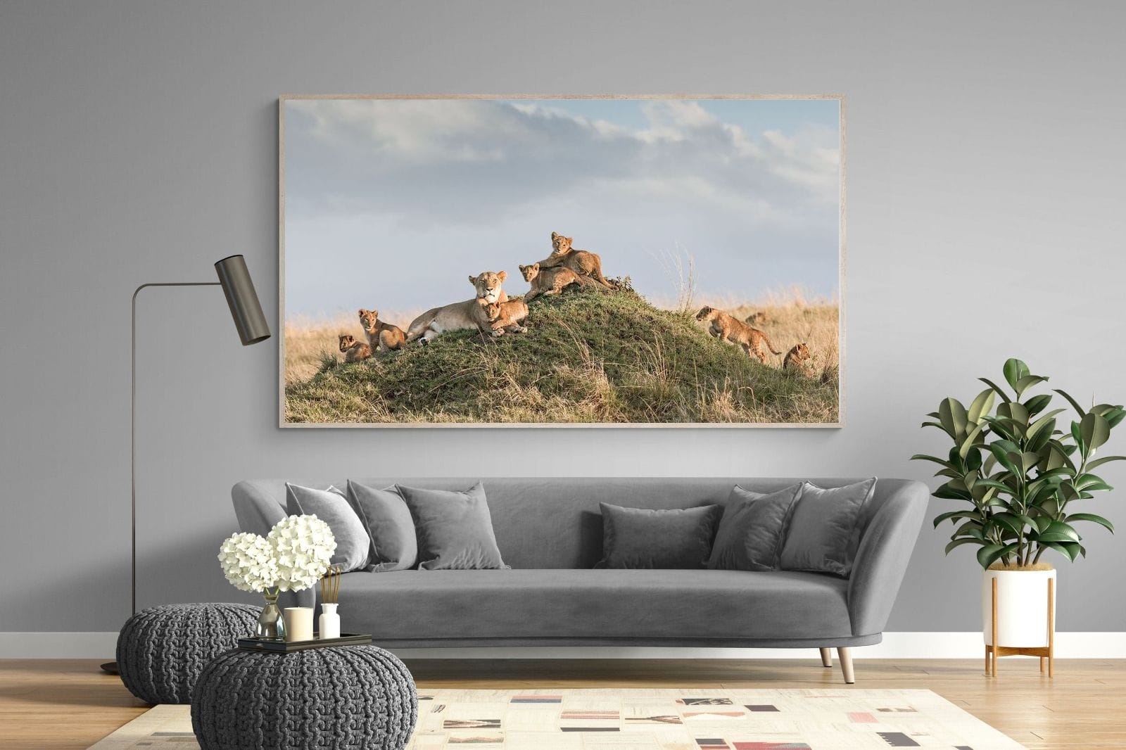 Lion Crèche-Wall_Art-220 x 130cm-Mounted Canvas-Wood-Pixalot