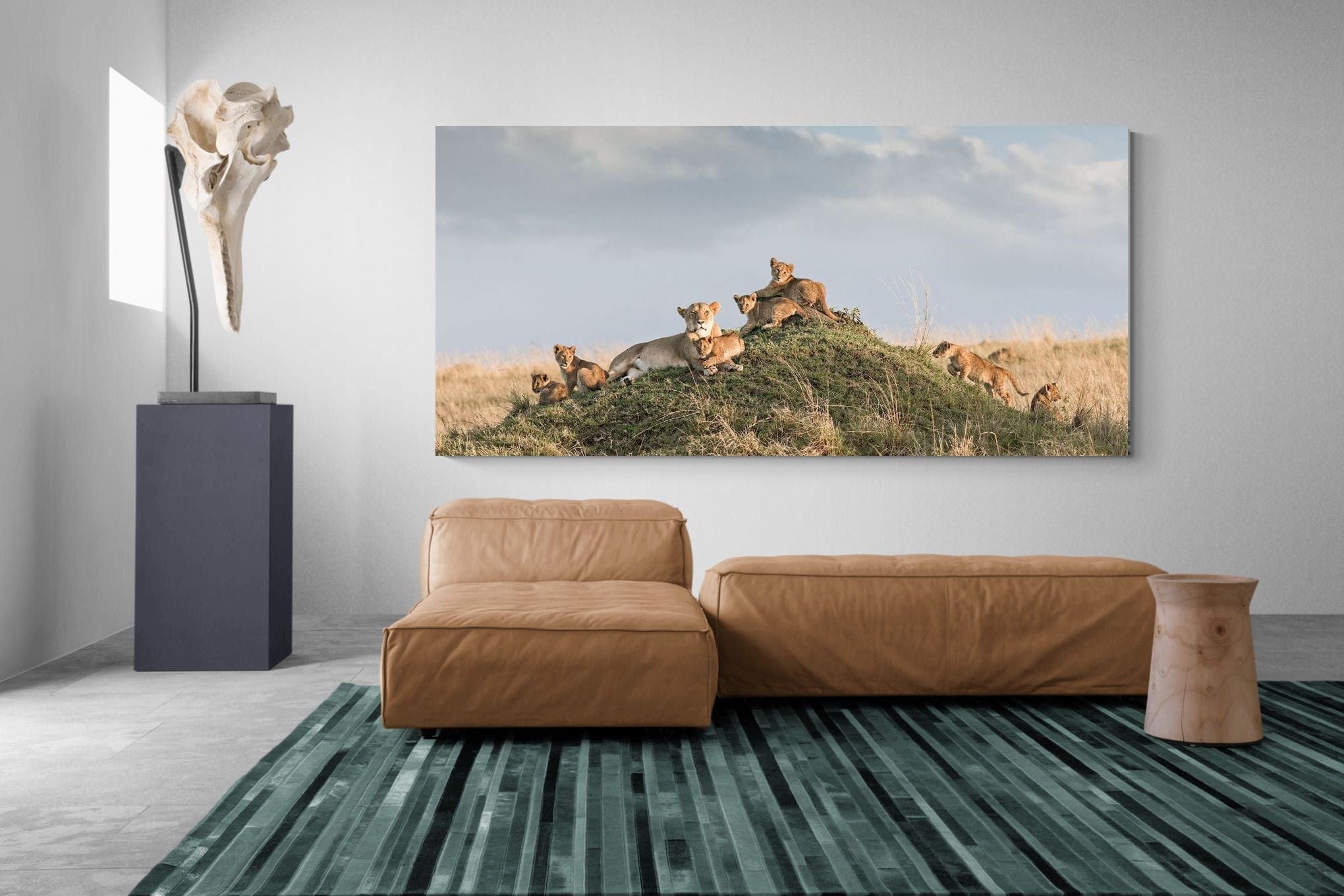 Lion Crèche-Wall_Art-275 x 130cm-Mounted Canvas-No Frame-Pixalot