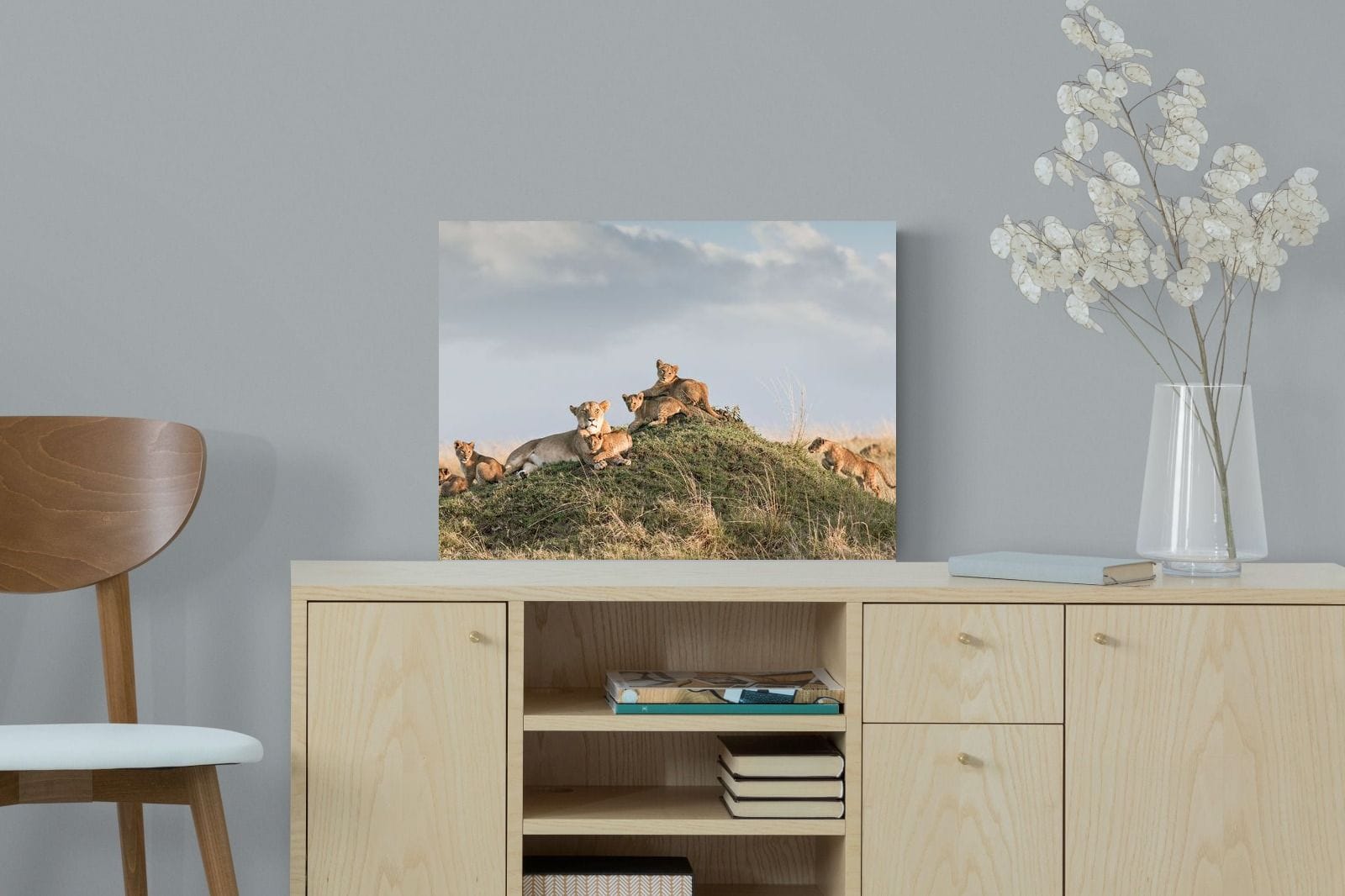 Lion Crèche-Wall_Art-60 x 45cm-Mounted Canvas-No Frame-Pixalot